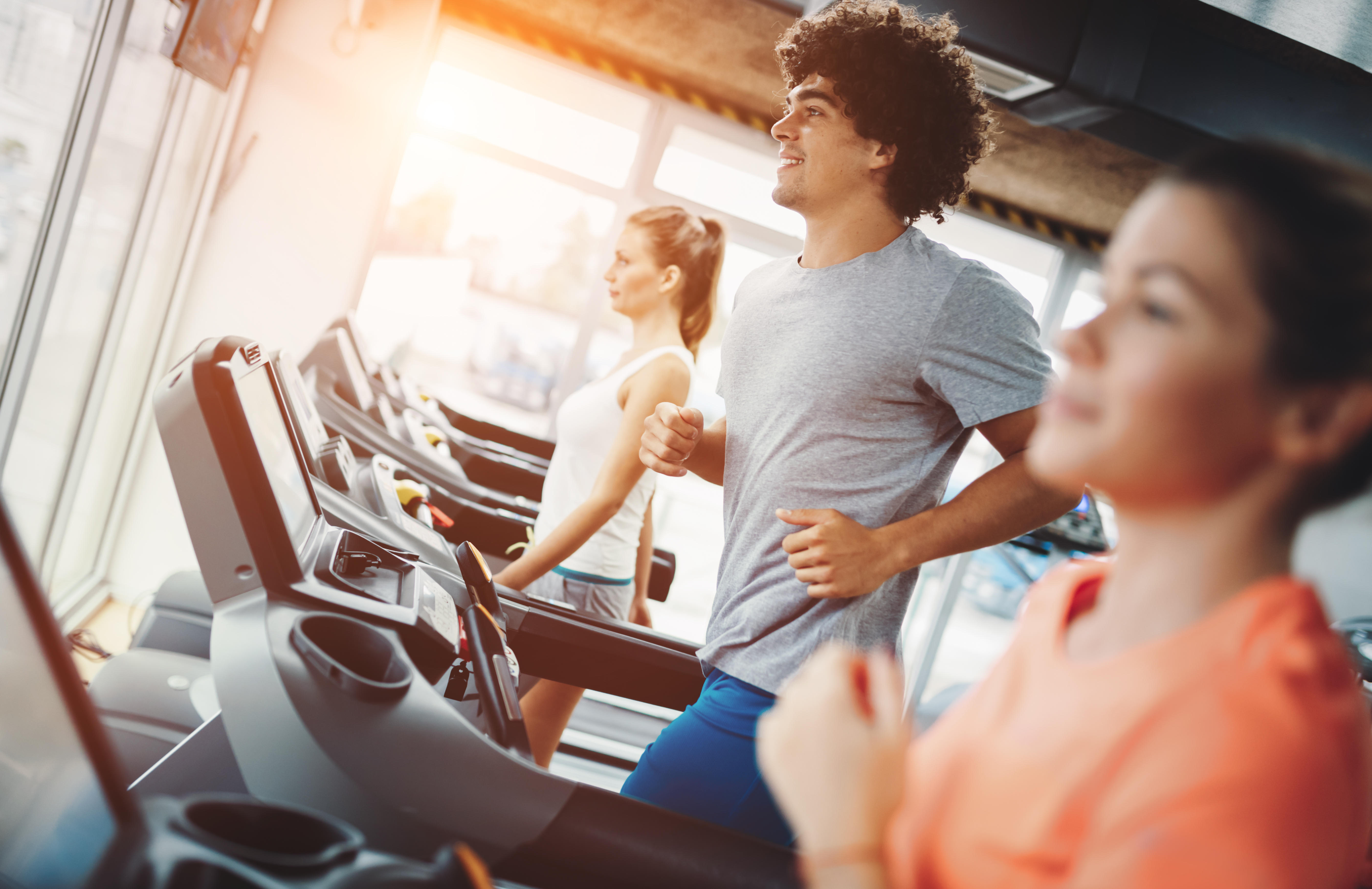 People on treadmills at the gym