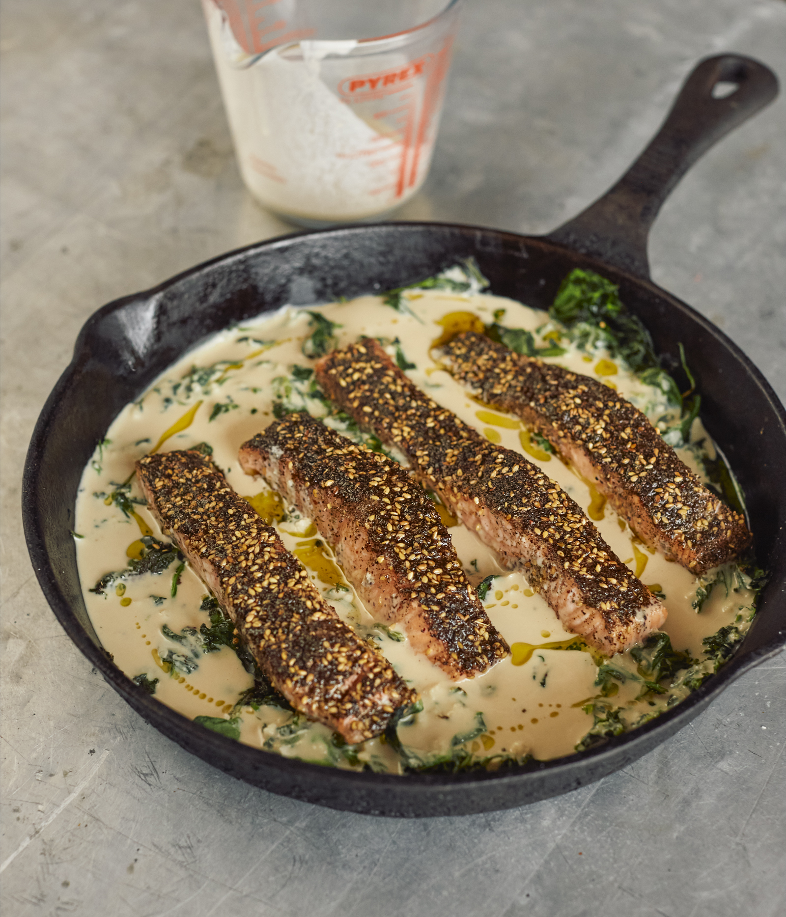 Za’atar salmon and tahini