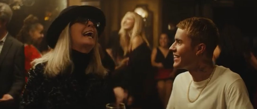 Diane Keaton and Justin Bieber in the Ghost music video