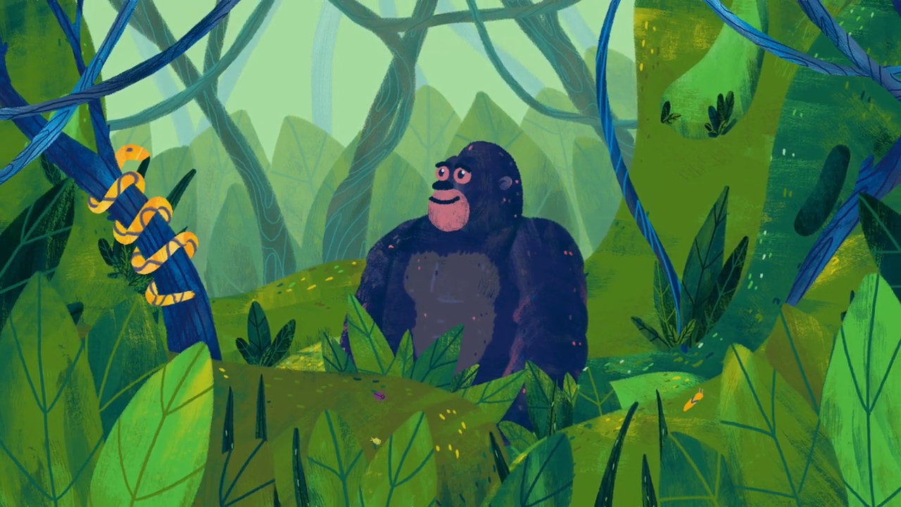 Animated mountain gorilla