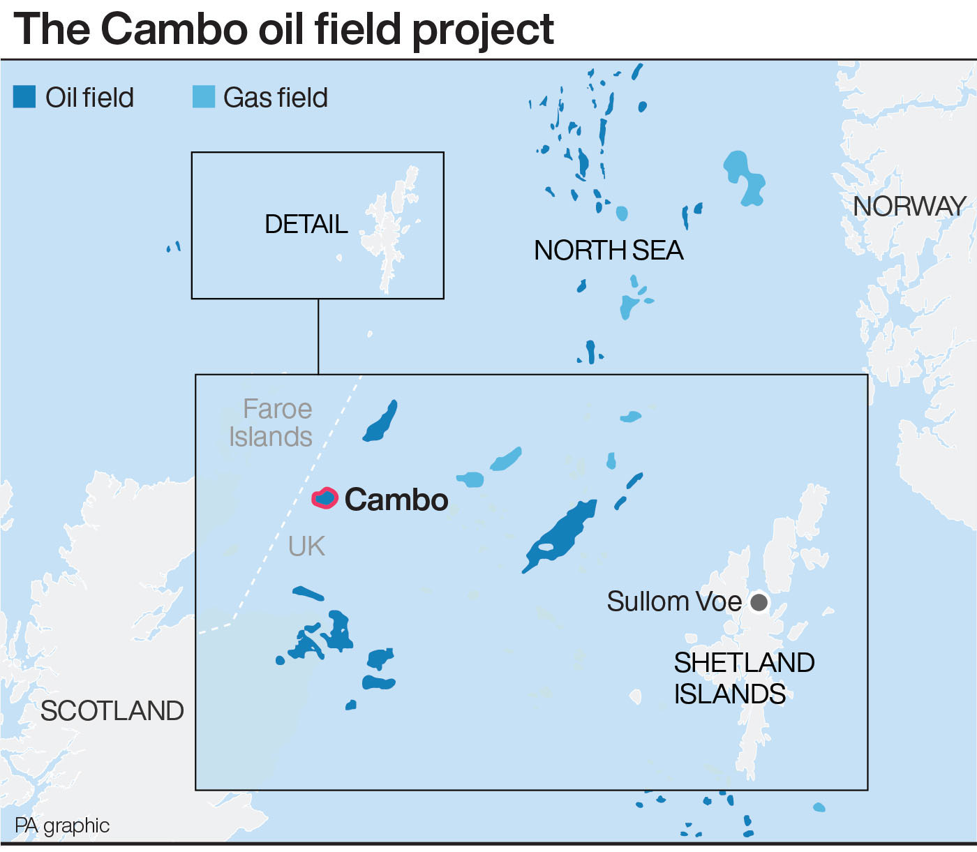 Map locates the Cambo oil field