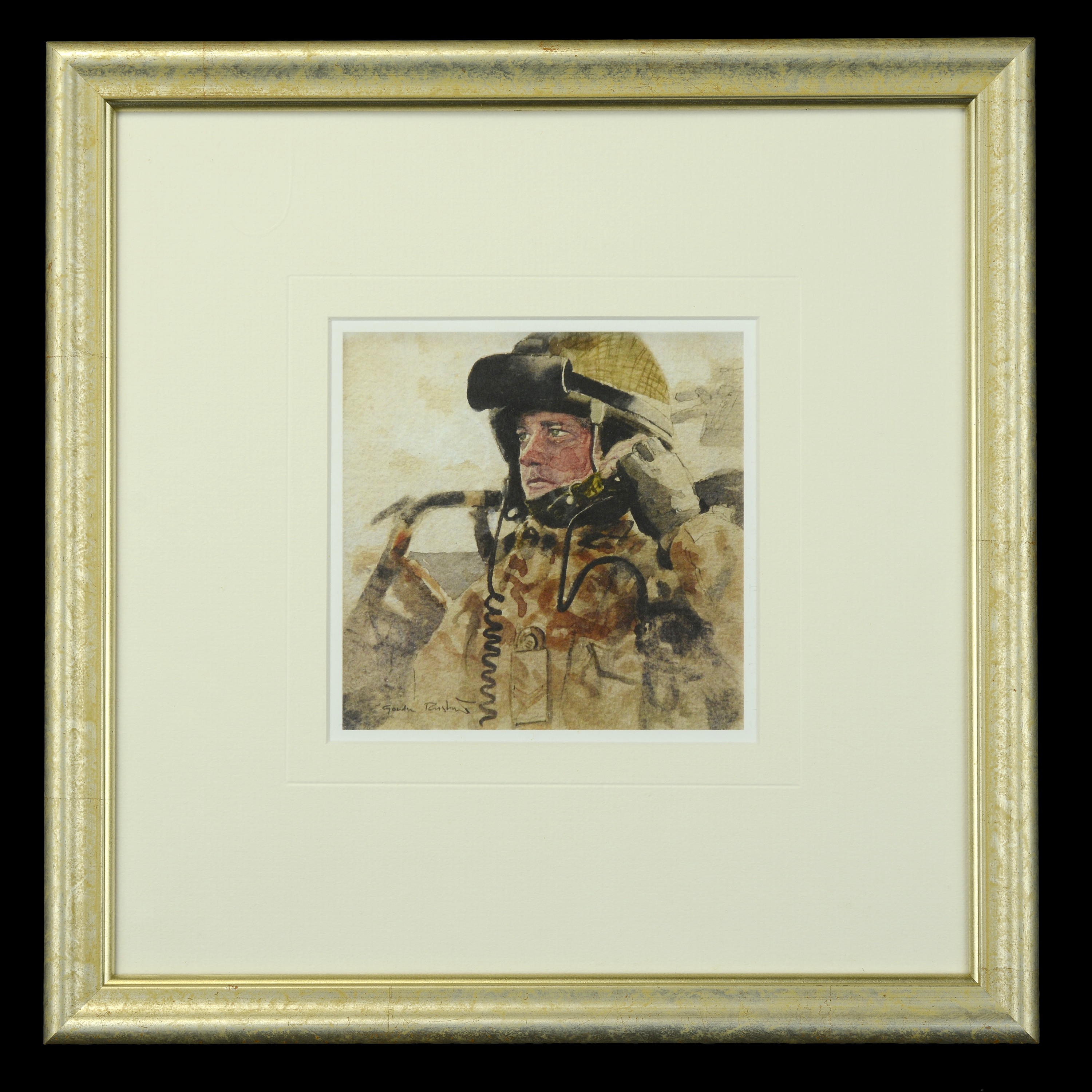 A print of Gordon Rushmore’s watercolour painting of Thompson entitled, ‘Corporal “Tommo” Thompson RM, CGC’ is also up for grabs in the auction.