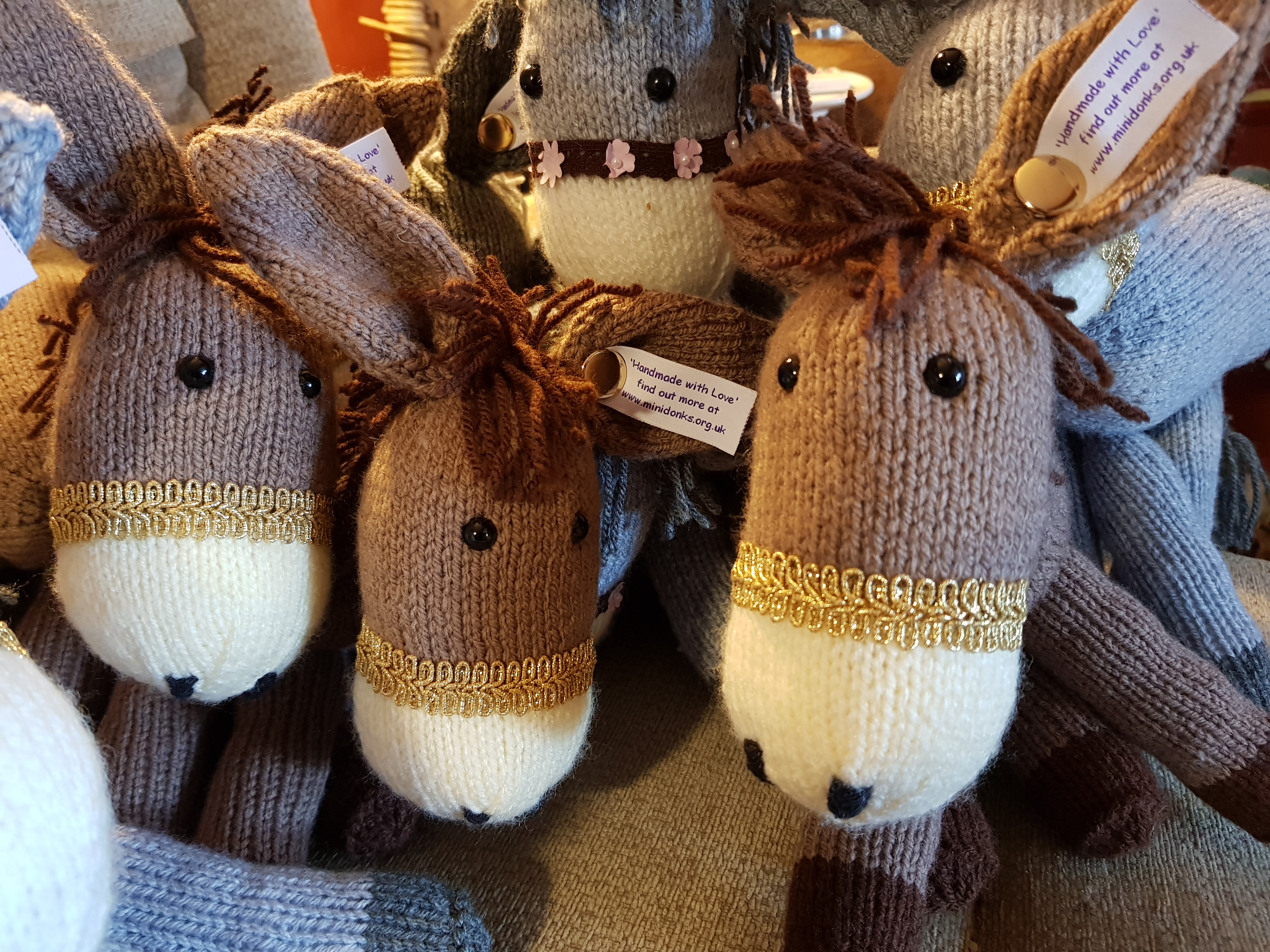 The woollen miniature donkey toys will be sold at a pop-up Christmas shop to support social enterprise Miniature Donkeys for Wellbeing. (National Lottery/ PA)