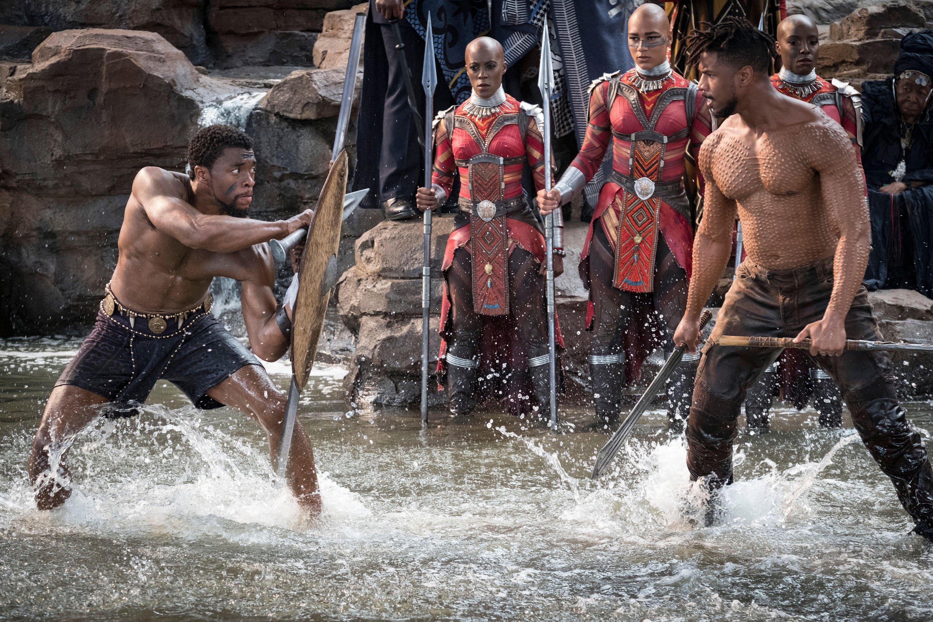 Chadwick Boseman (left) starred in Marvel Studios' Black Panther