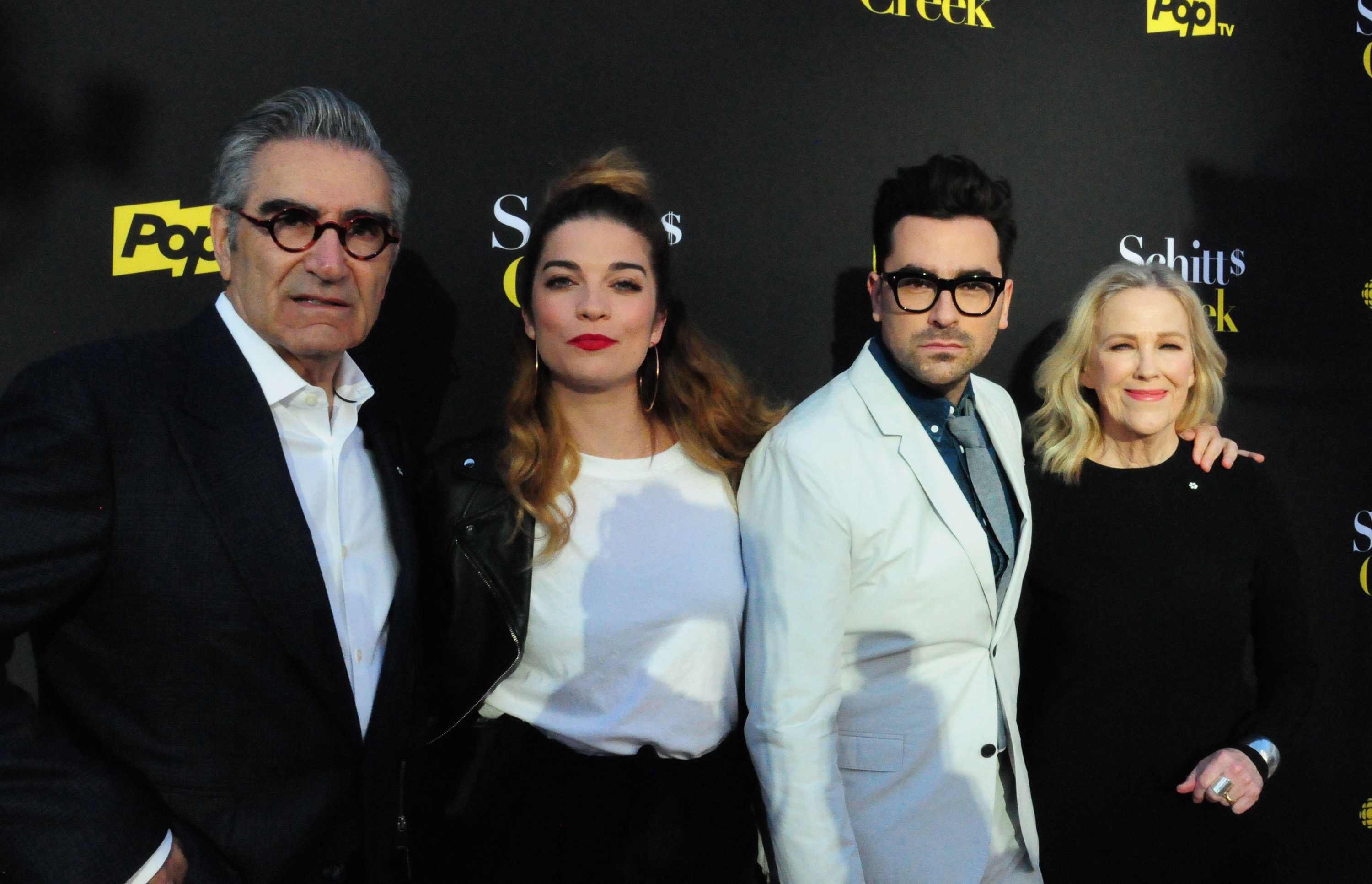 Left to right: Eugene Levy, Annie Murphy, Daniel Levy and Catherine O'Hara, the stars of Schitt's Creek