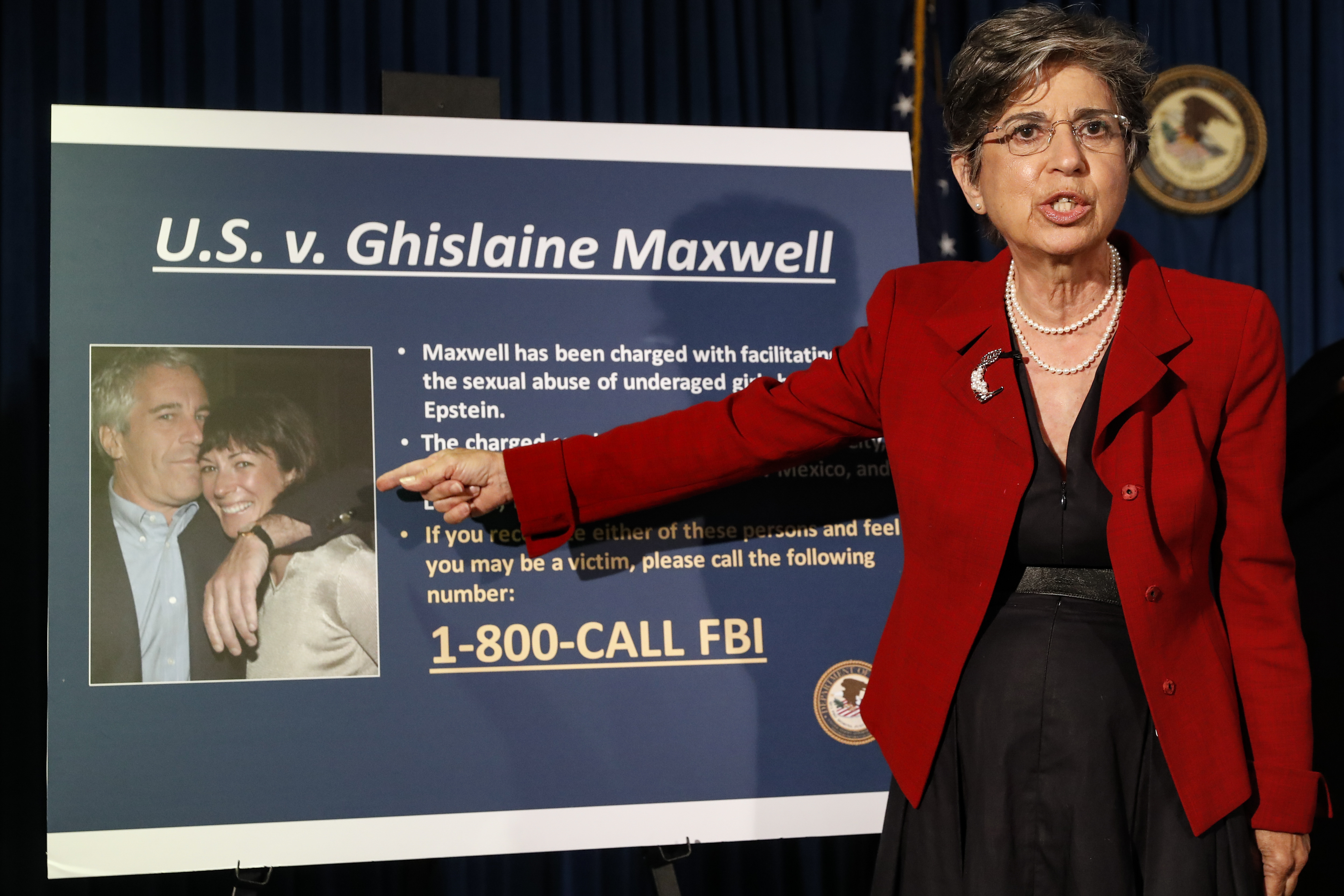 Audrey Strauss, acting United States attorney for the Southern District of New York, during a news conference in July 2020 in New York to announce charges against Ghislaine Maxwell 
