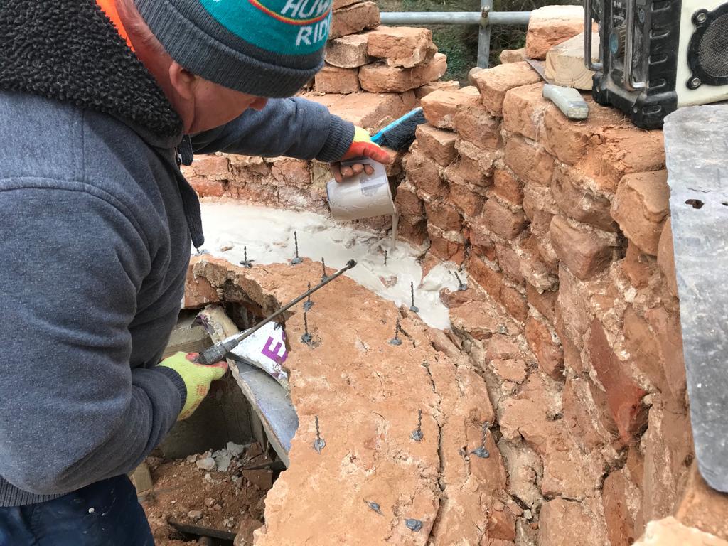 Steve Miles of S&L Restoration carries out repair work on Drayton Lodge. (S&L Restoration/PA)