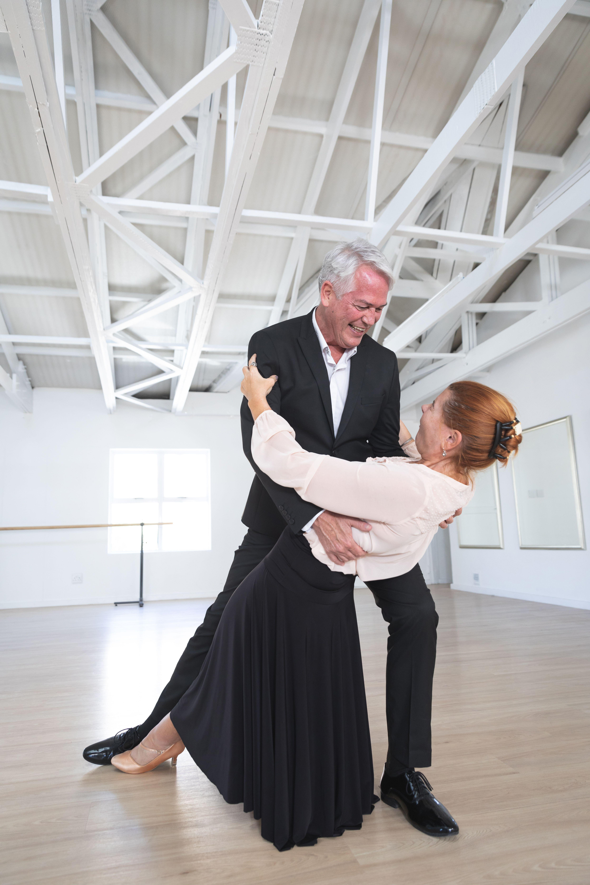 couple during ballroom dancing session