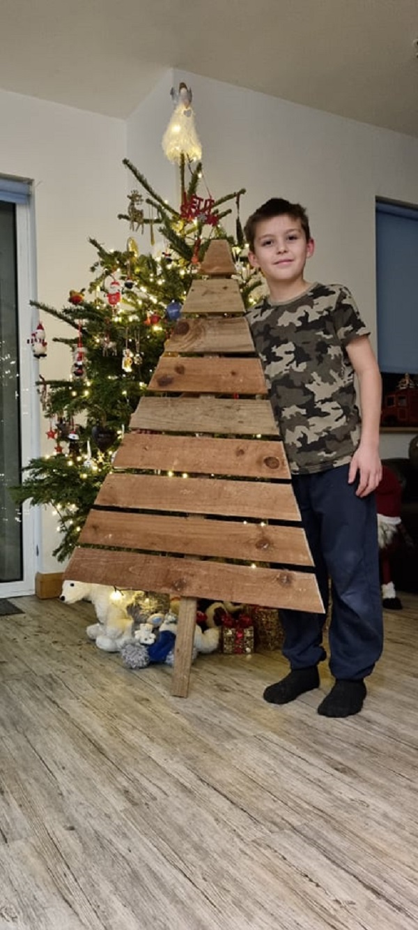 Noah Last with his Christmas tree