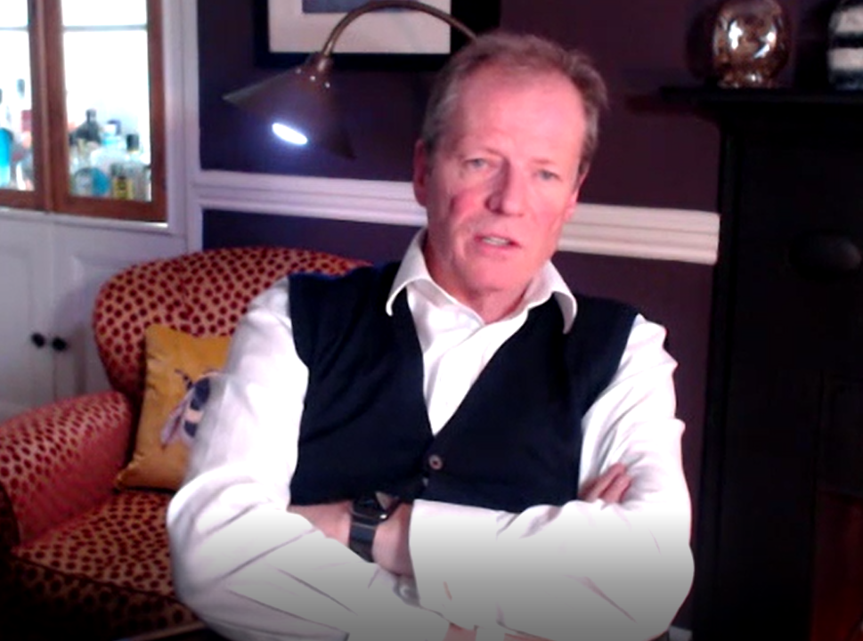 Peter Marks screenshot from a video interview at his home