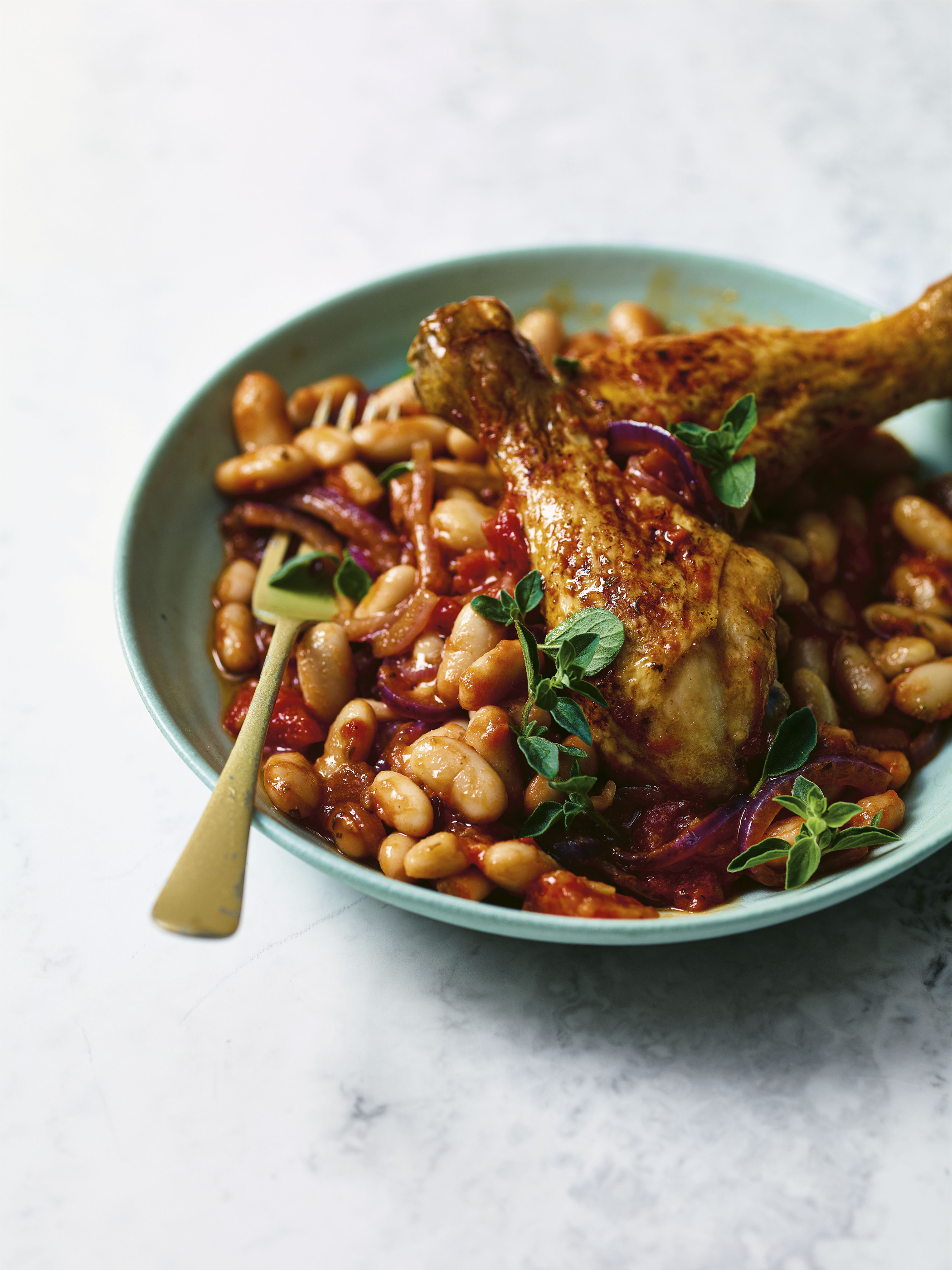 Miguel Barclay's chicken drumstick cassoulet