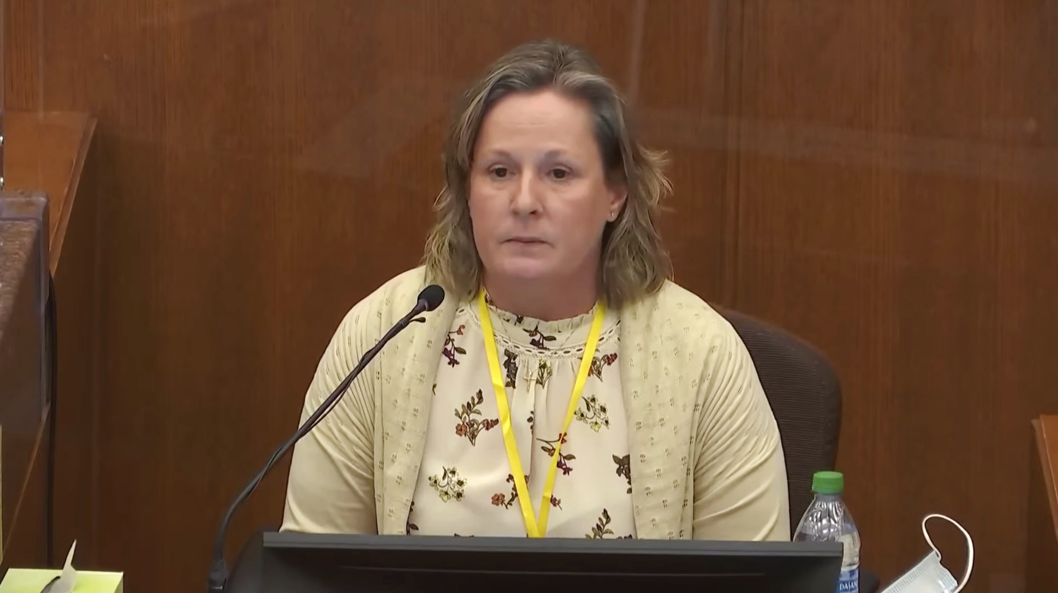 Former Brooklyn Centre police officer Kim Potter testifies at the Hennepin County Courthouse in Minneapolis, Minnesota