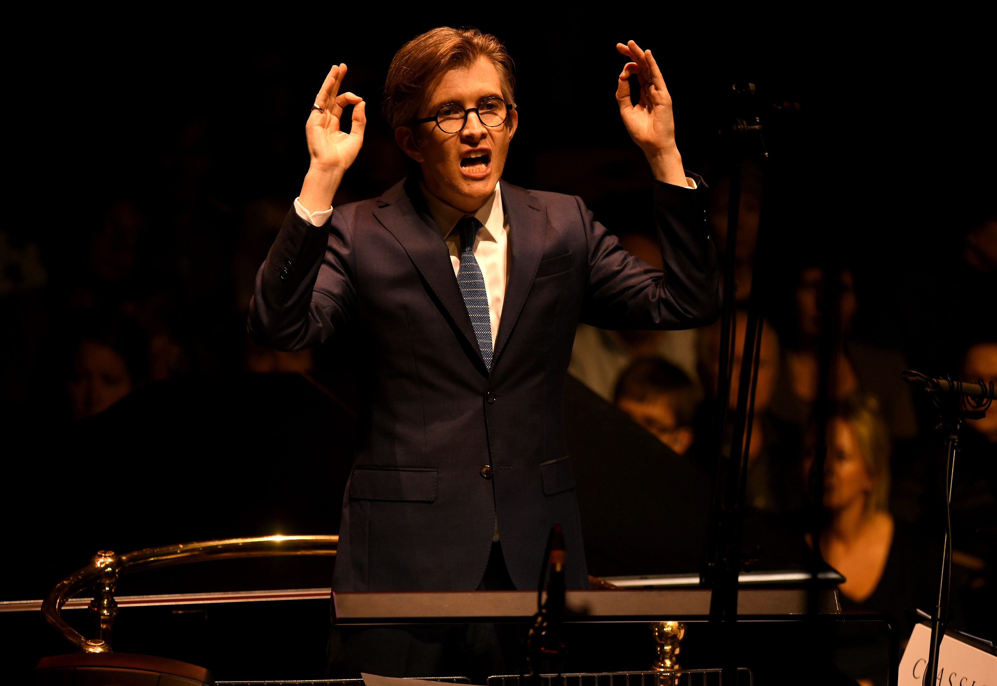 Gareth Malone conducting the Bournemouth Symphony Orchestra and Chorus at Classic FM Live at London's Royal Albert Hall