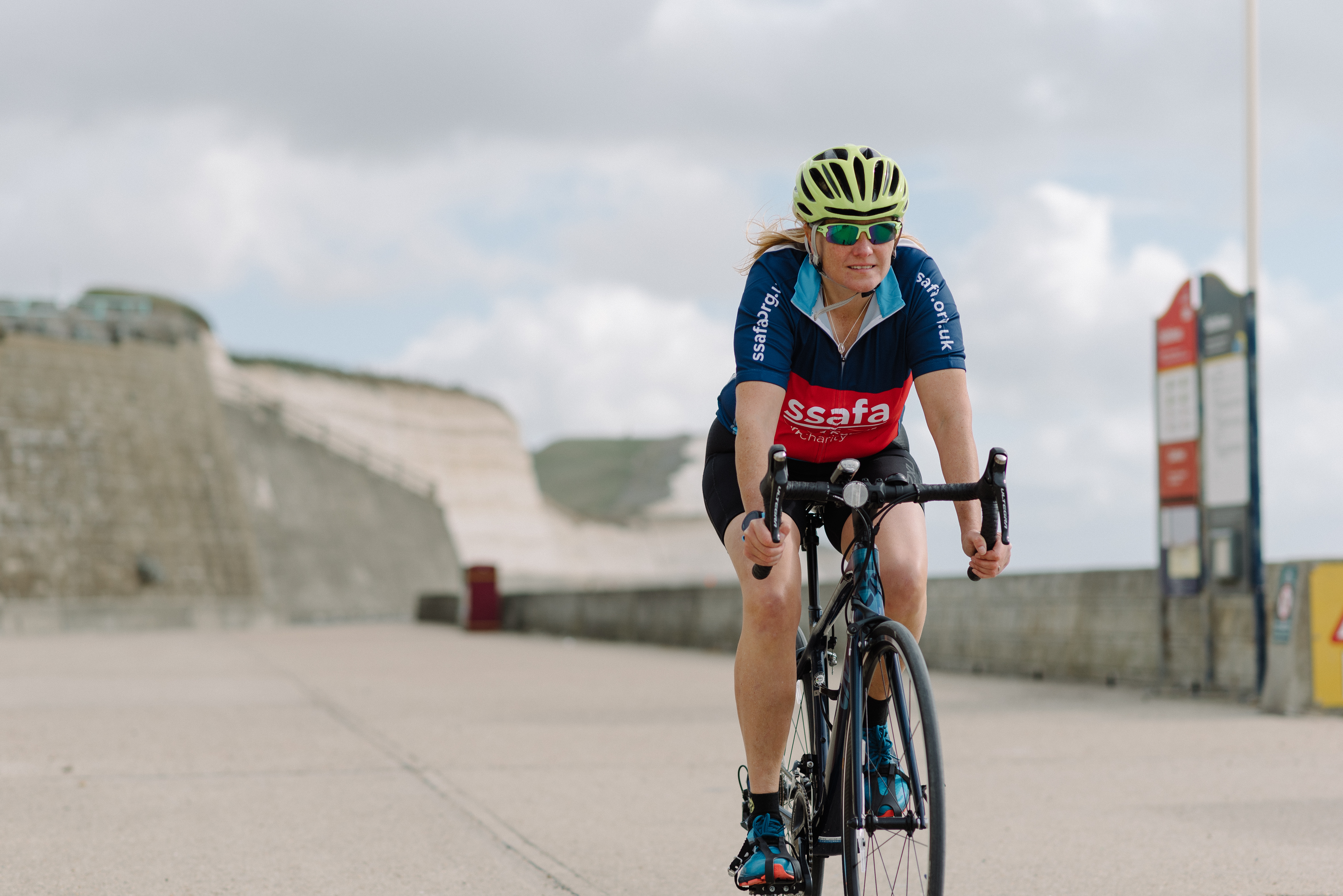 Gina Allsop riding her bike 