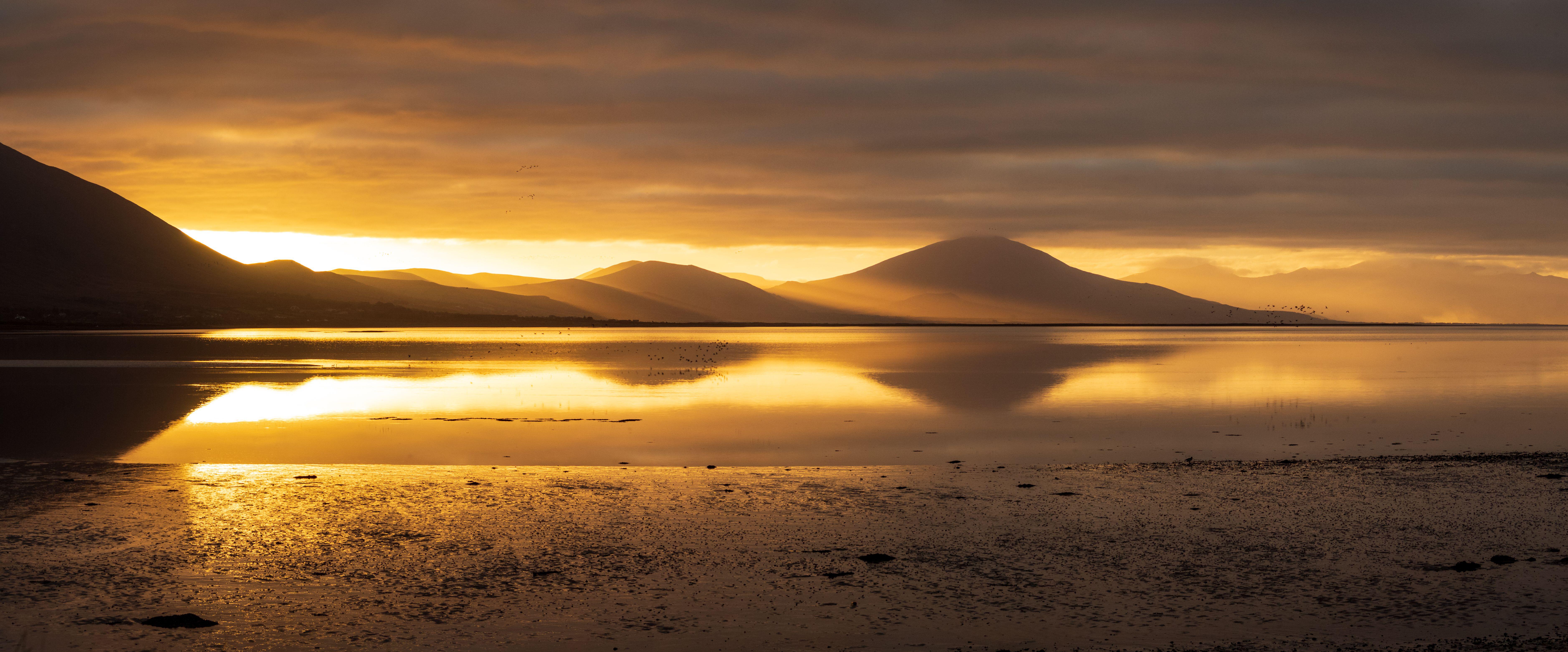 Sand dunes with sunset