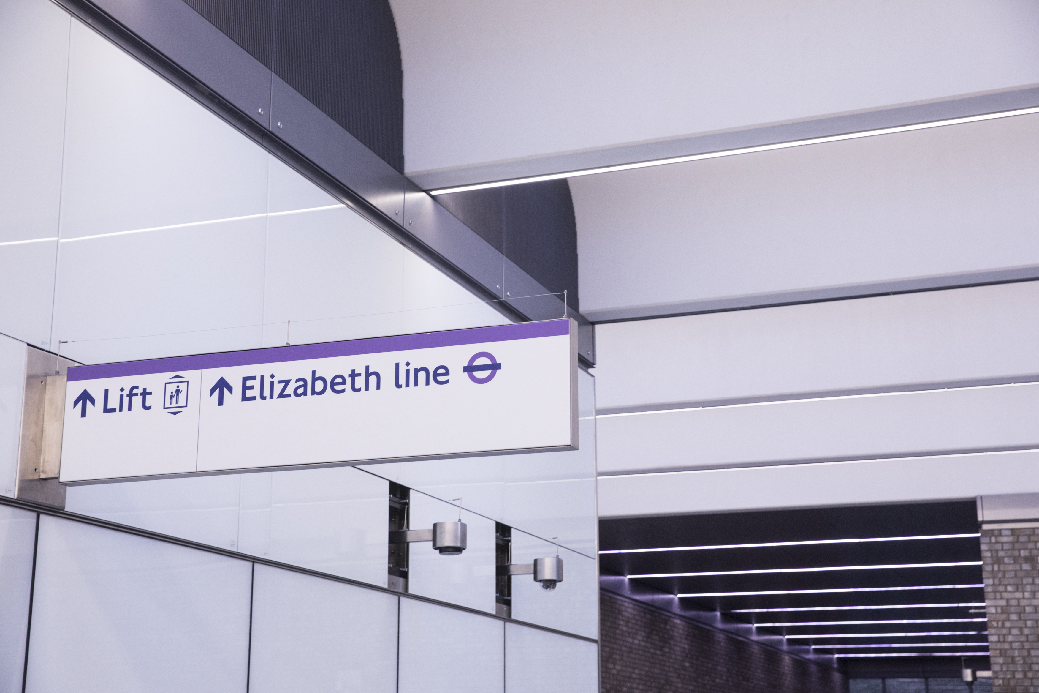 An Elizabeth line sign