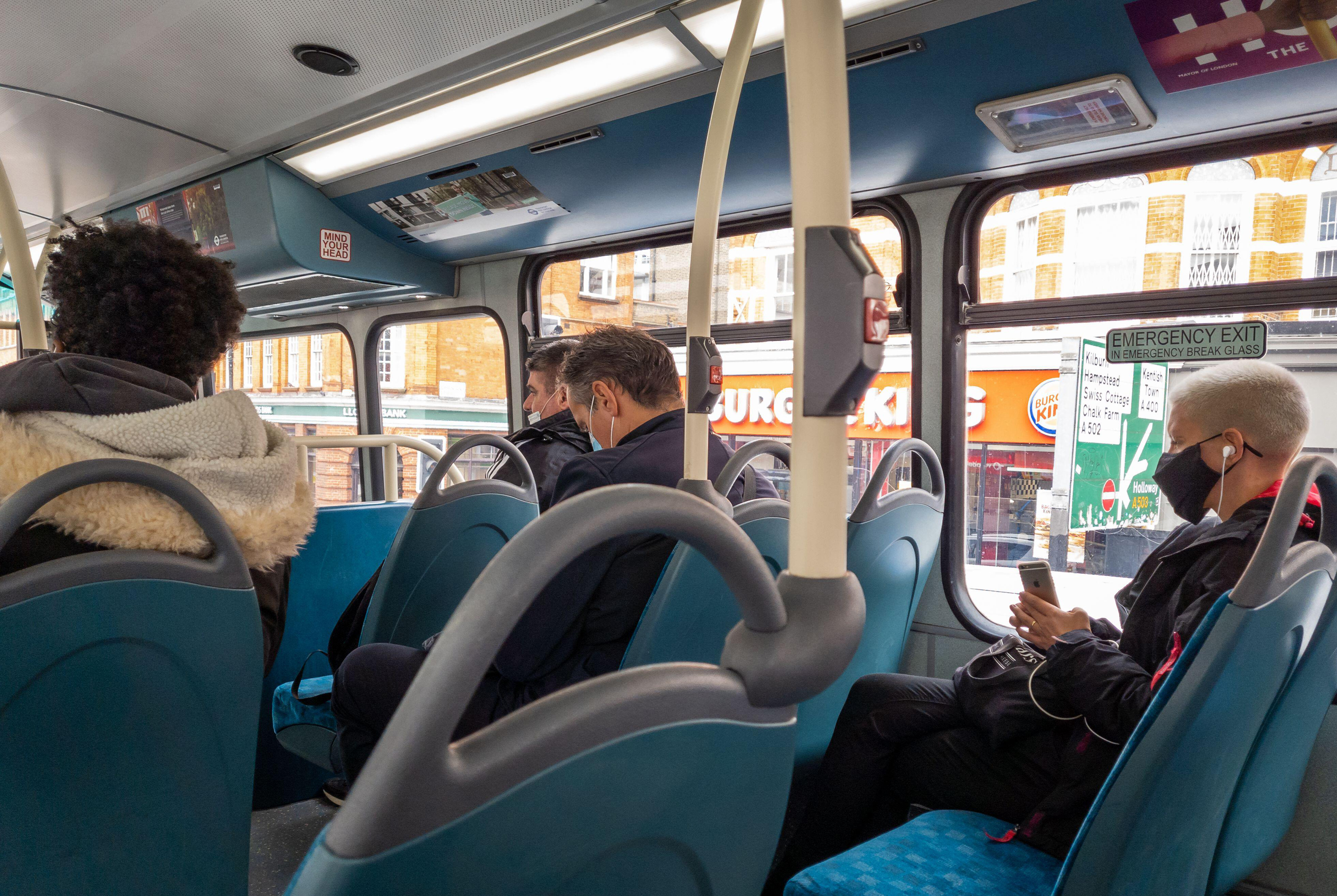 Passengers on a bus