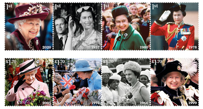 The new set of stamps marking the Queen's Platinum Jubilee 