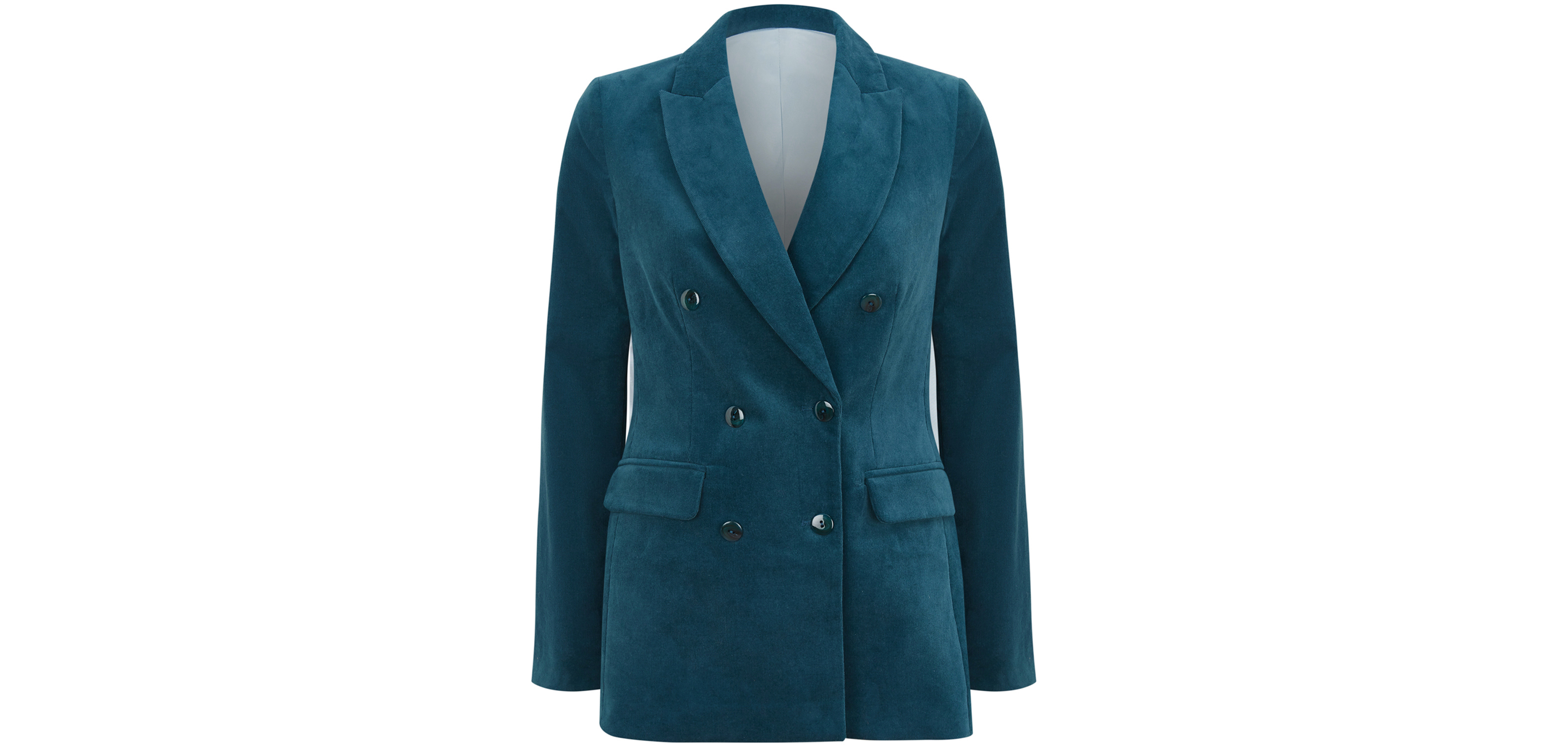 Aspiga Theresa Organic Corduroy Blazer in Teal, £205