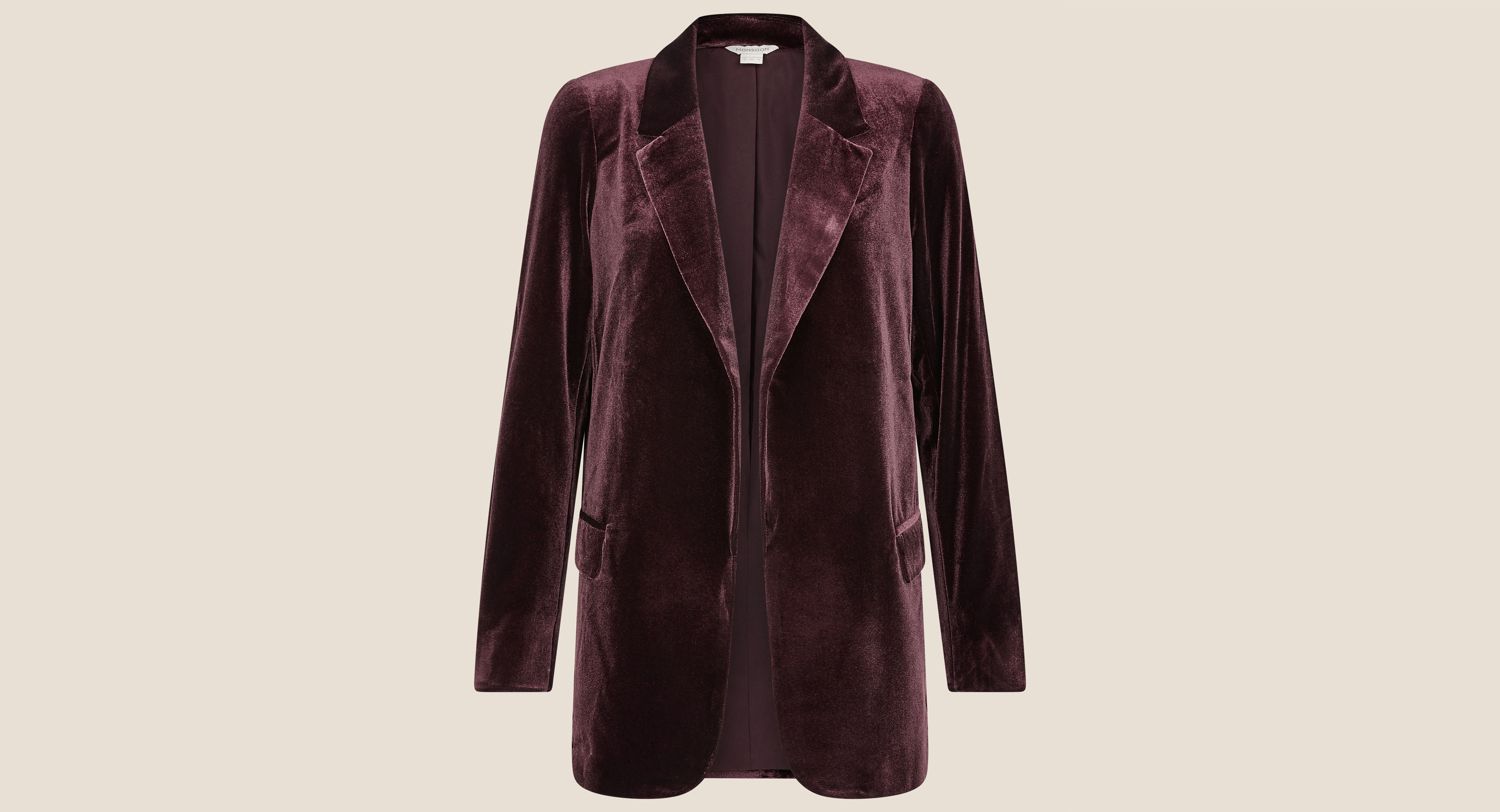 Monsoon Plain Velvet Blazer Brown, £40 (was £80)