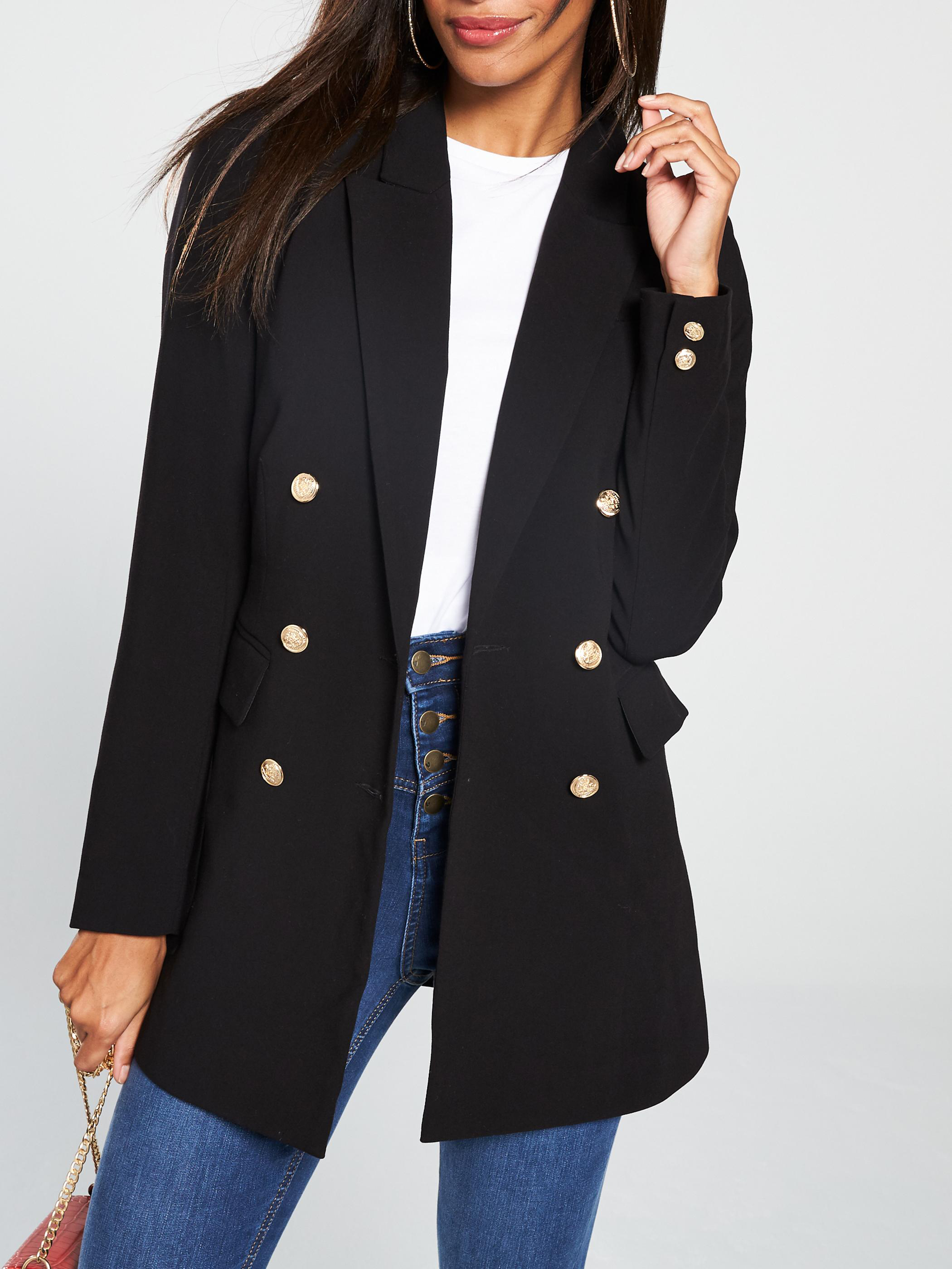 V by Very Longline Military Jacket in Black, £42