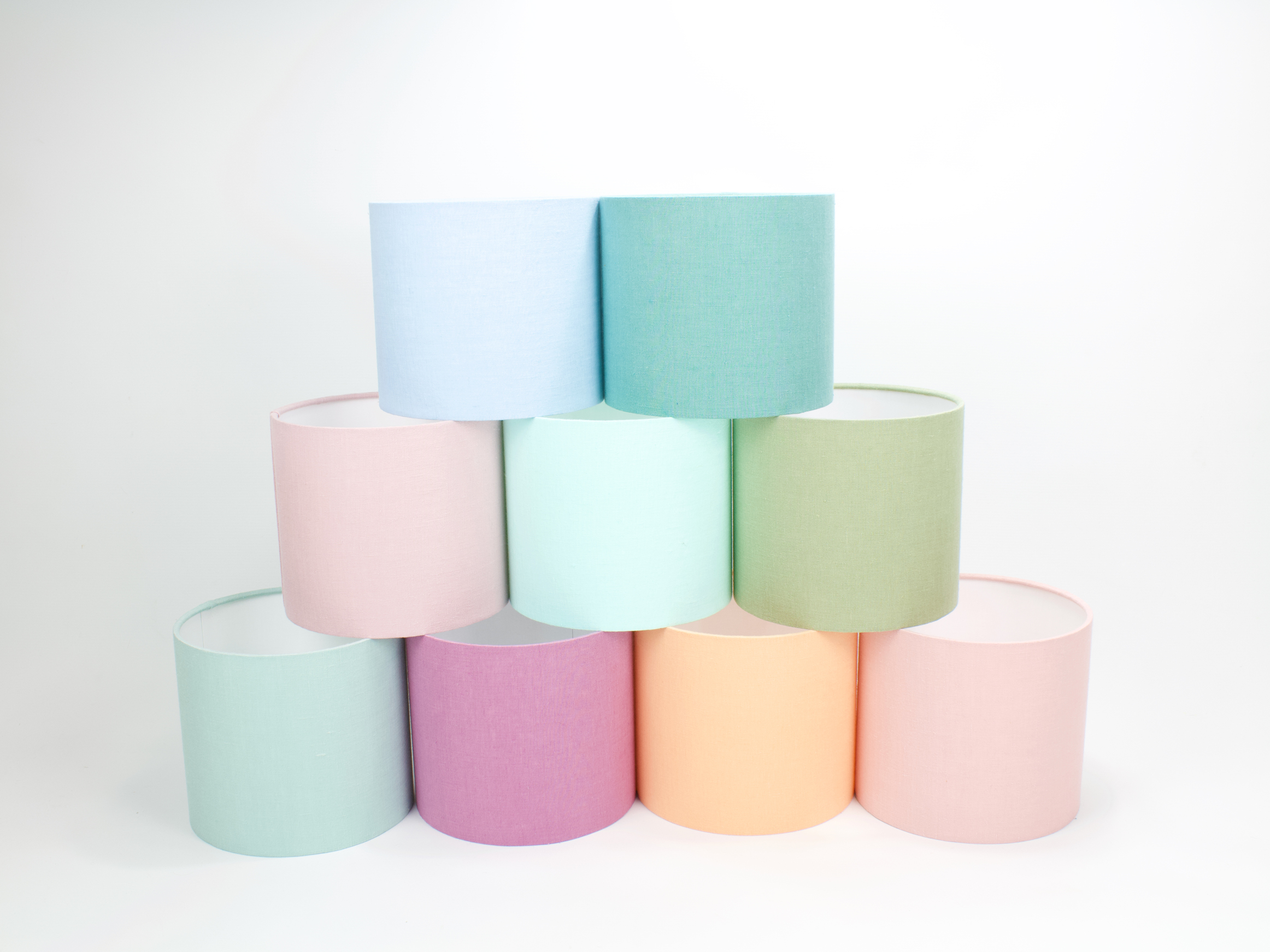 Tropicala Pastel Linen Lampshades, Large & Small Lamp Shades in Stonewashed Linen Fabric, from £24, Etsy