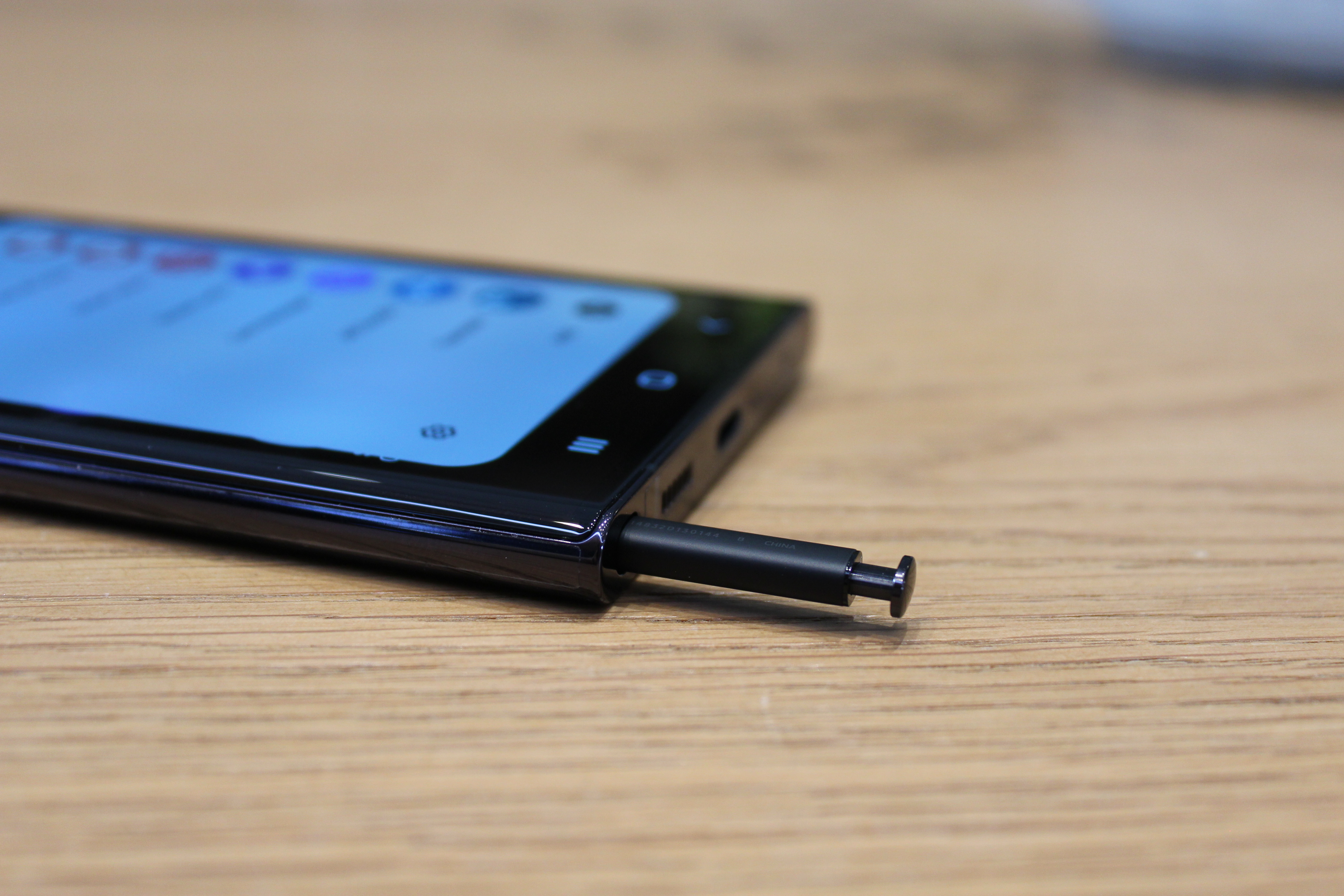 The S Pen stylus slotting into the Samsung Galaxy S22 Ultra