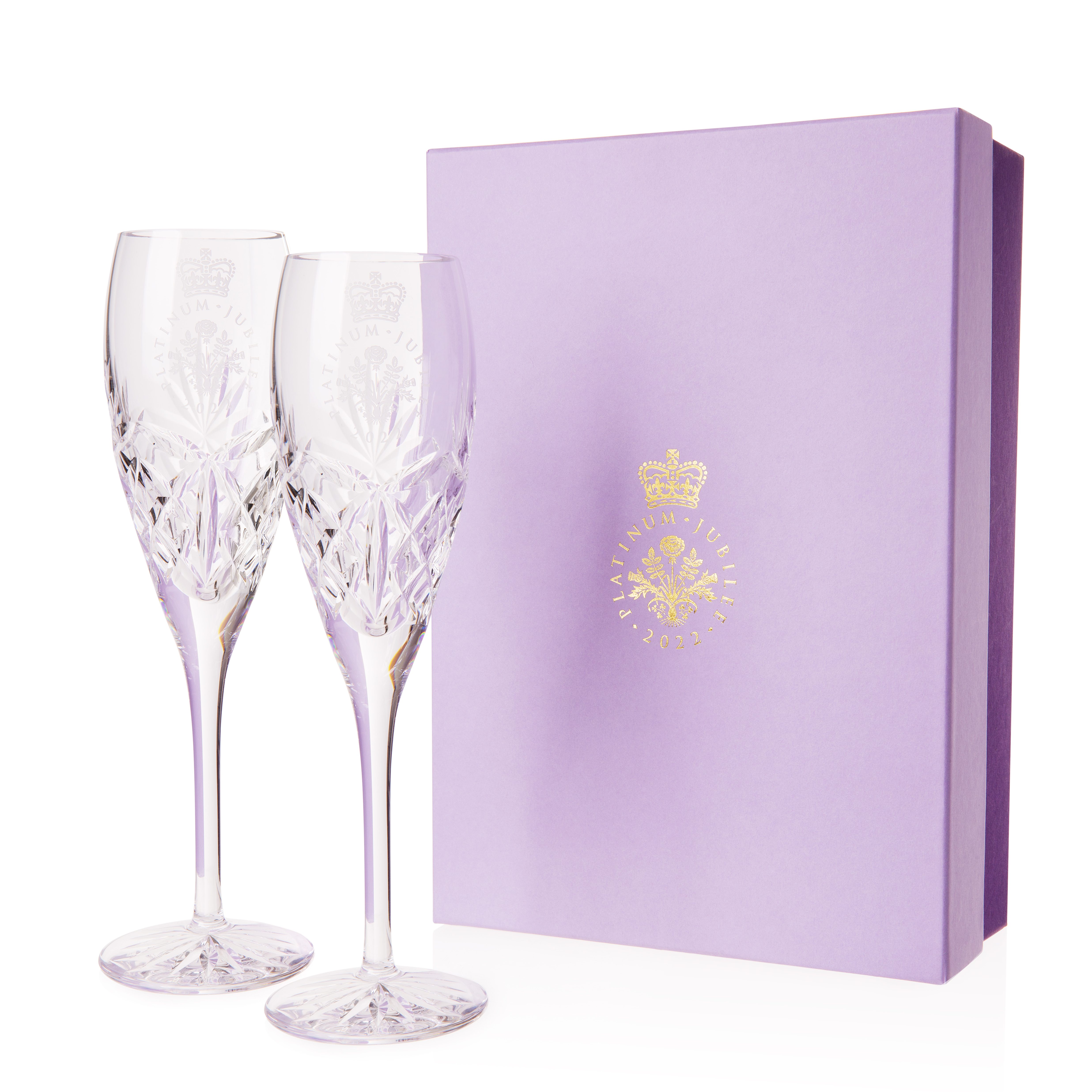 The £120 Platinum Jubilee champagne flutes