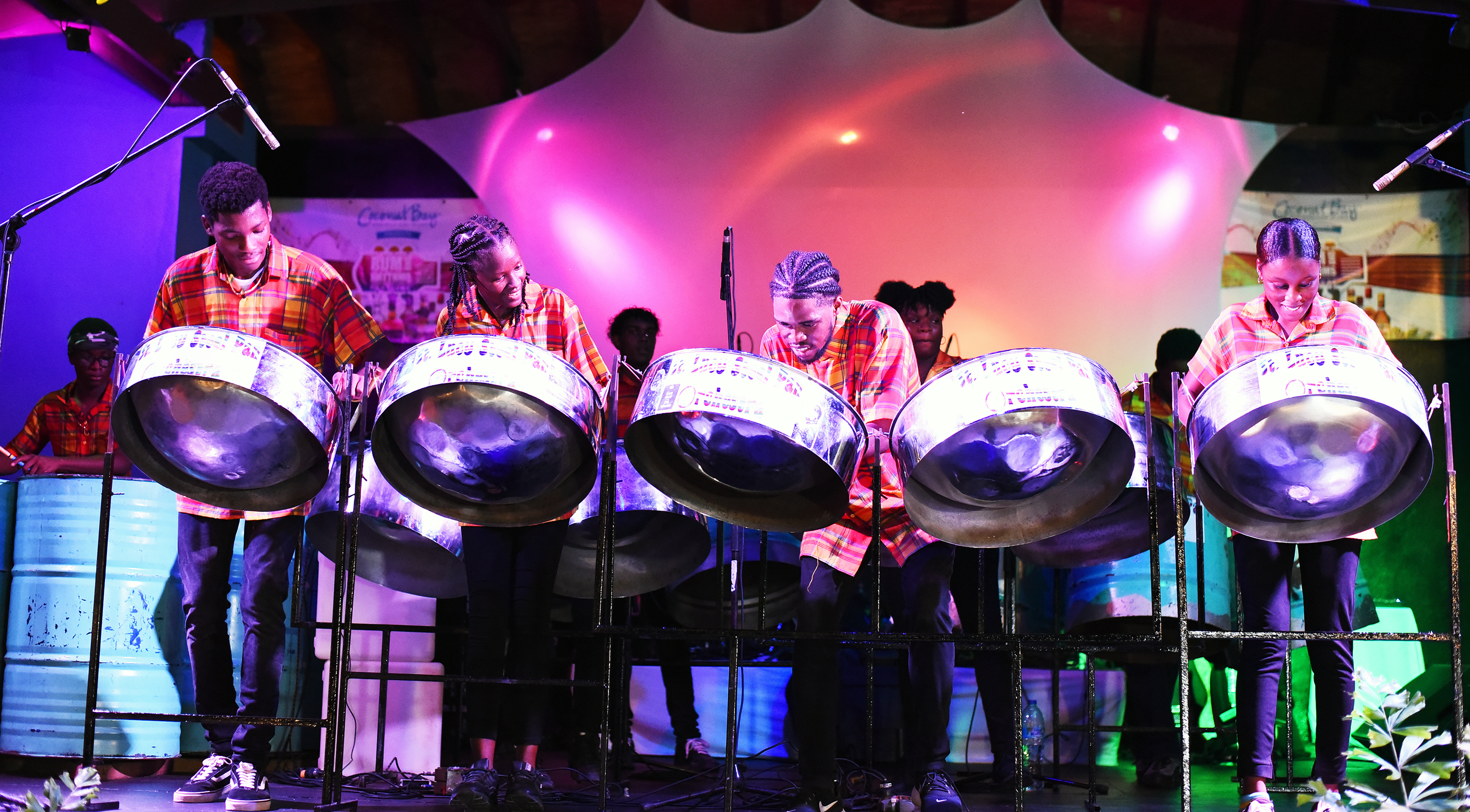 A steel band wows diners at the weekly Caribbean night (Coconut Bay/PA)