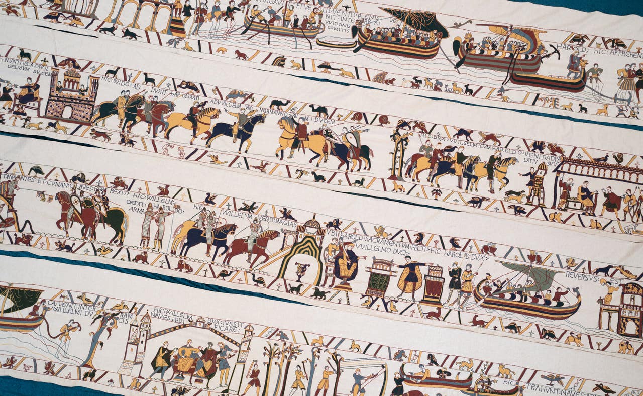 Bayeux Tapestry replica challenge giving grey hairs to primary school