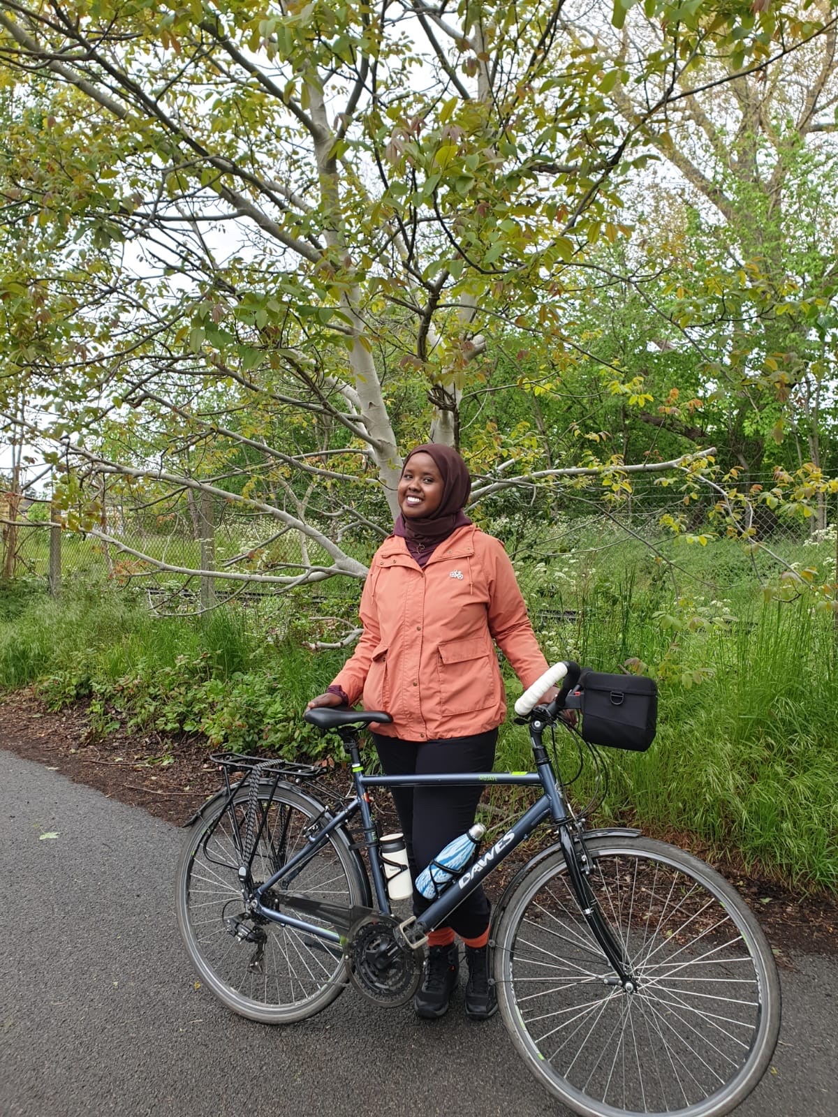 Samra Said is the chairperson of Cycle Sisters which was set up to address the under-representation of Muslim women in cycling. The group will be taking part in RideLondon when the cycling festival returns on May 29 (RideLondon/PA)