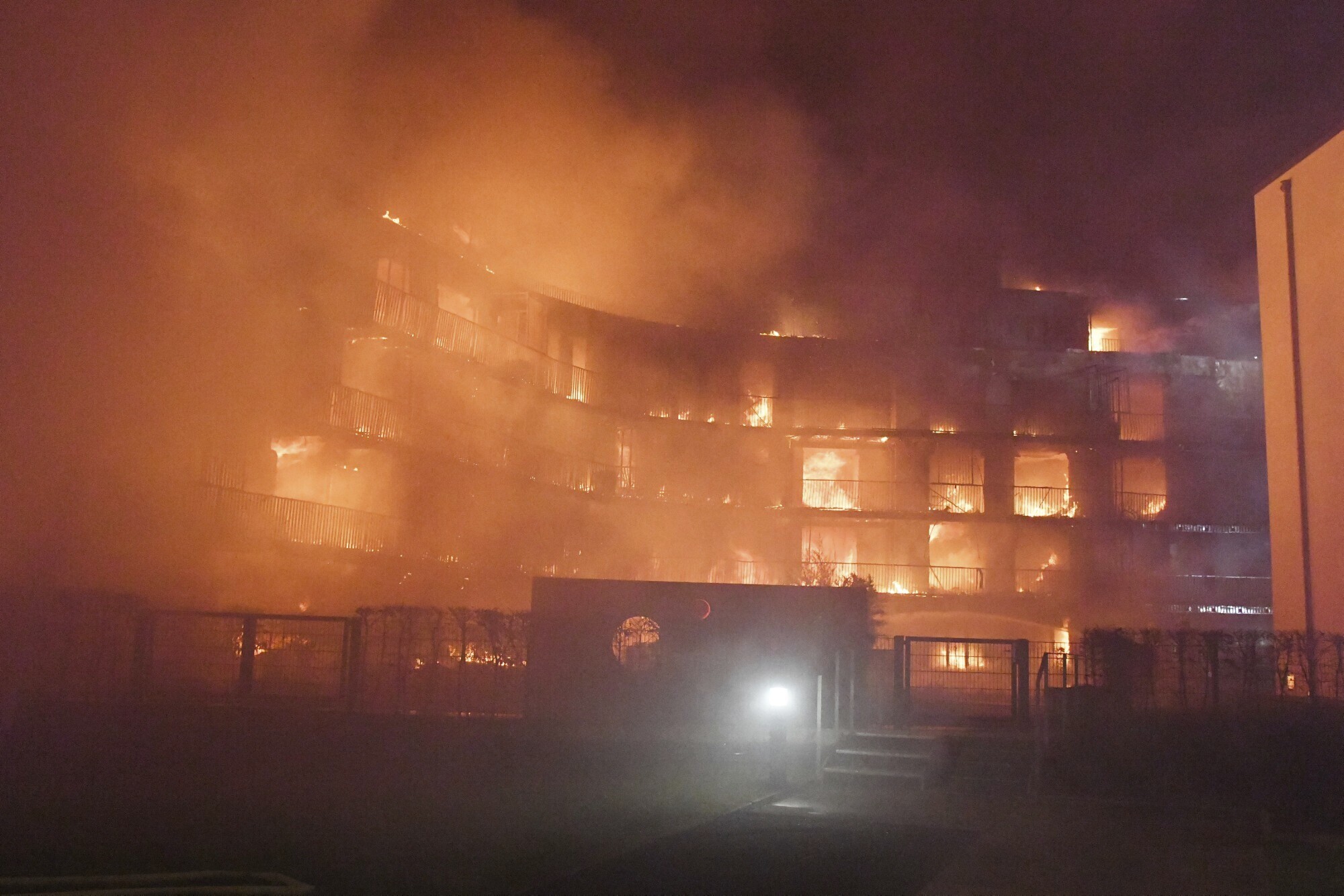 Apartment building fire