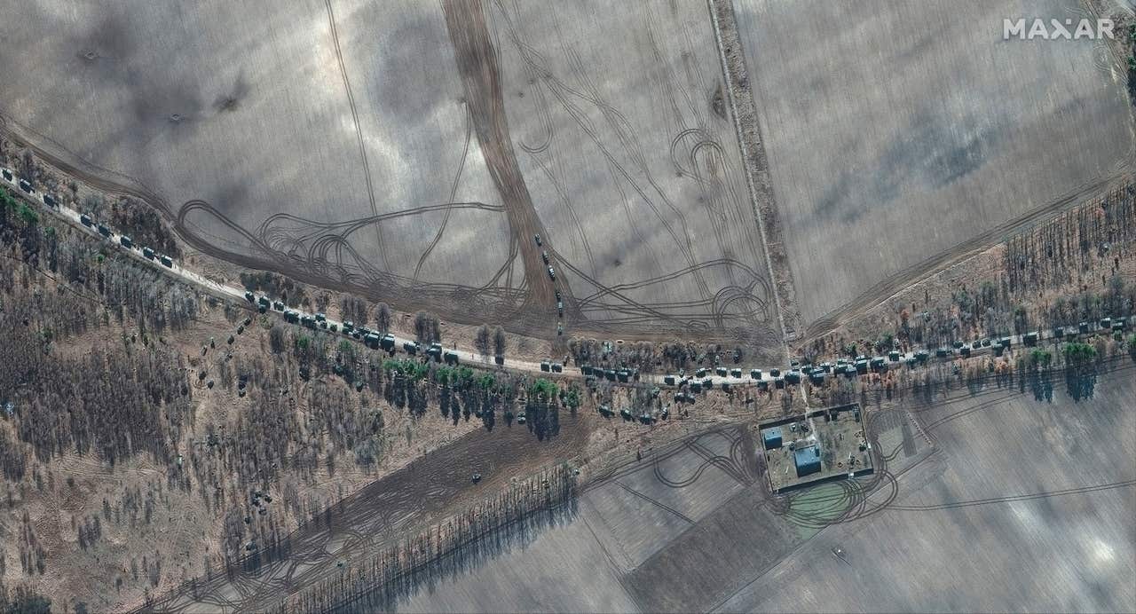 Satellite images show 40 mile long Russian convoy near Kyiv Gazette
