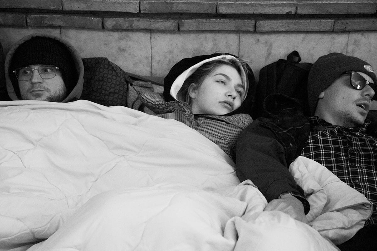 Civilians sleeping in the metro in Kyiv.