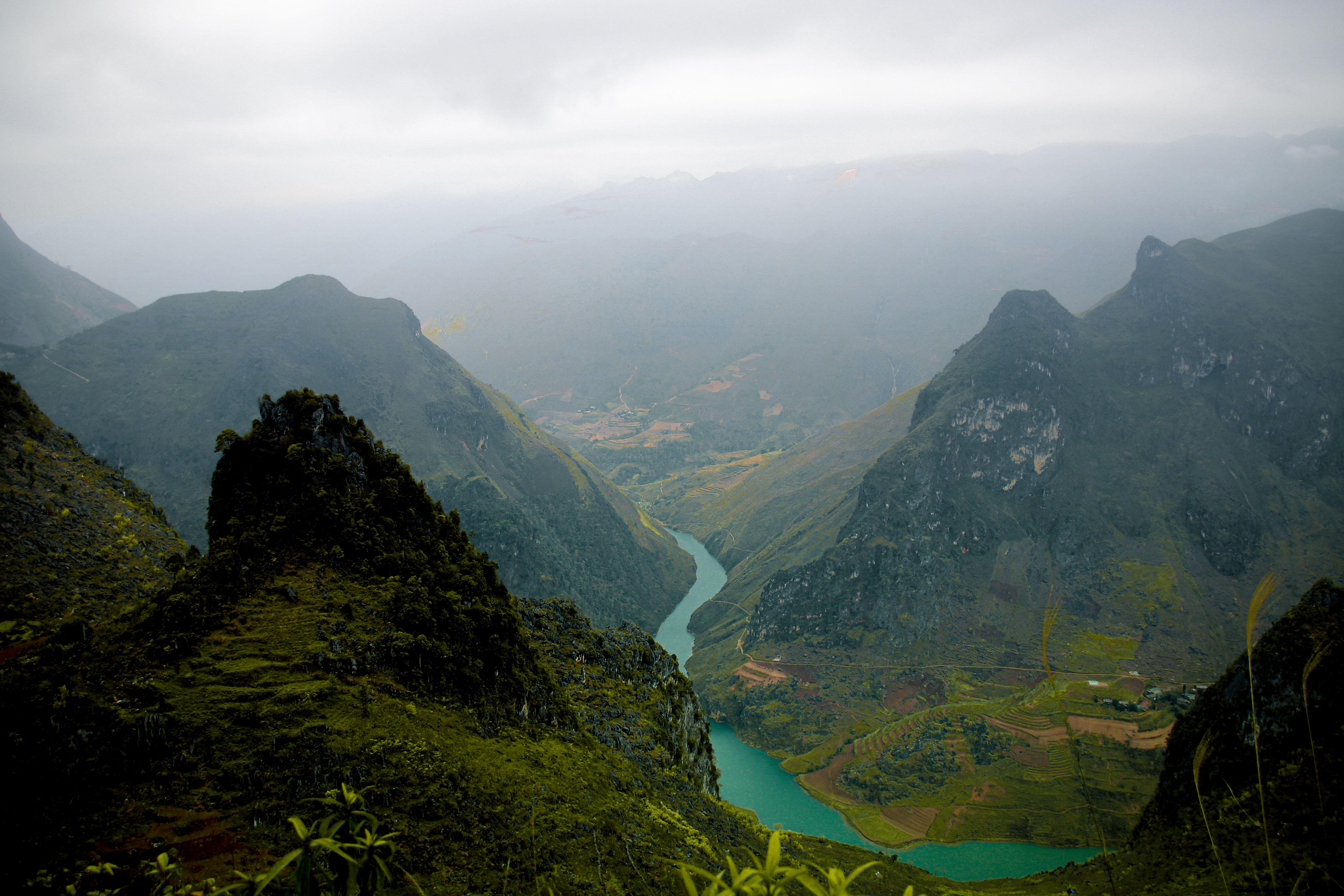 A karst mountain range as seen from the Ha giang Loop