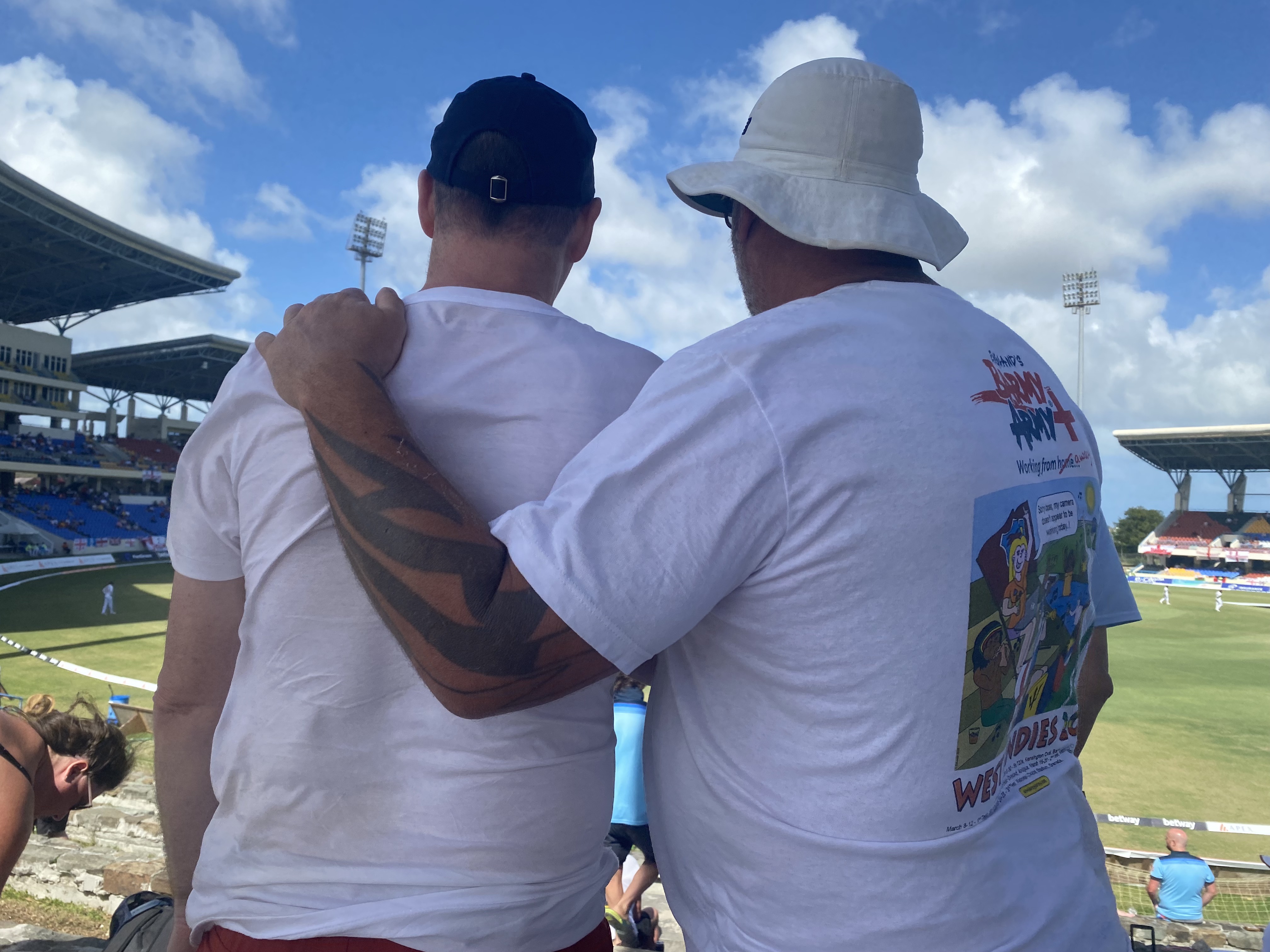 England fans Martin Lloyd, left, and Rich Nicholls (Barmy Army/PA)