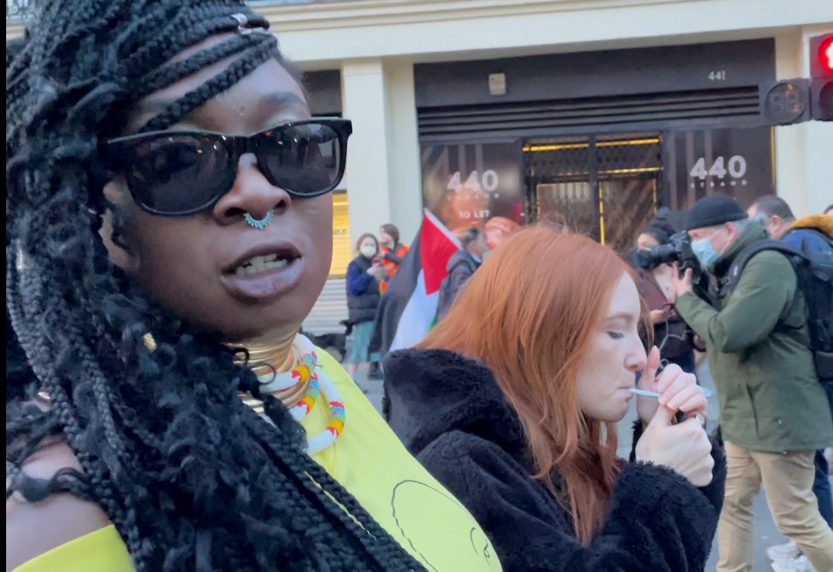 Marvina Newton at the Sisters Uncut protest (Laura Parnaby/PA)