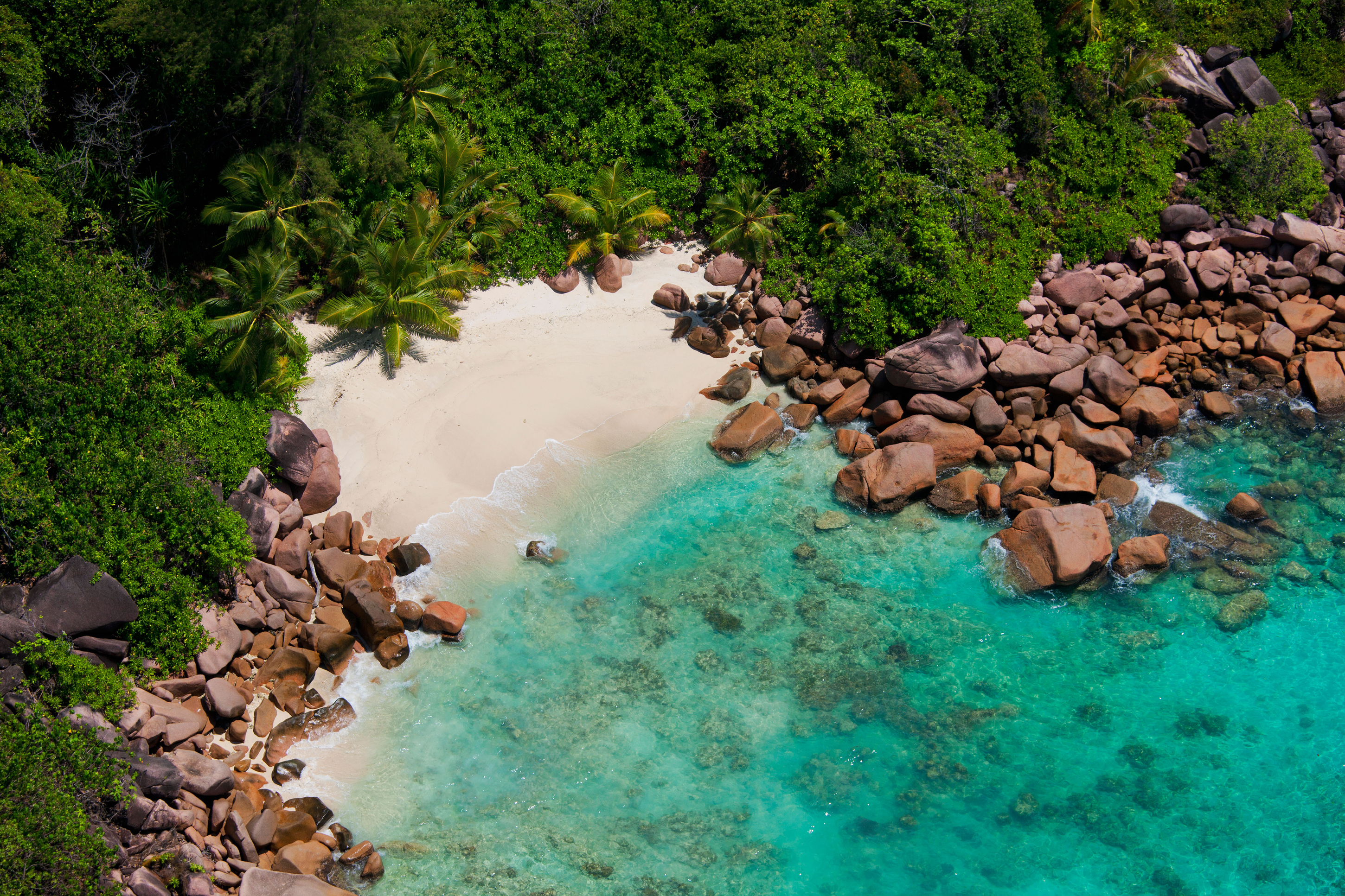 A secluded beach on the island of Praslin in the Seychelles (Alamy/PA)