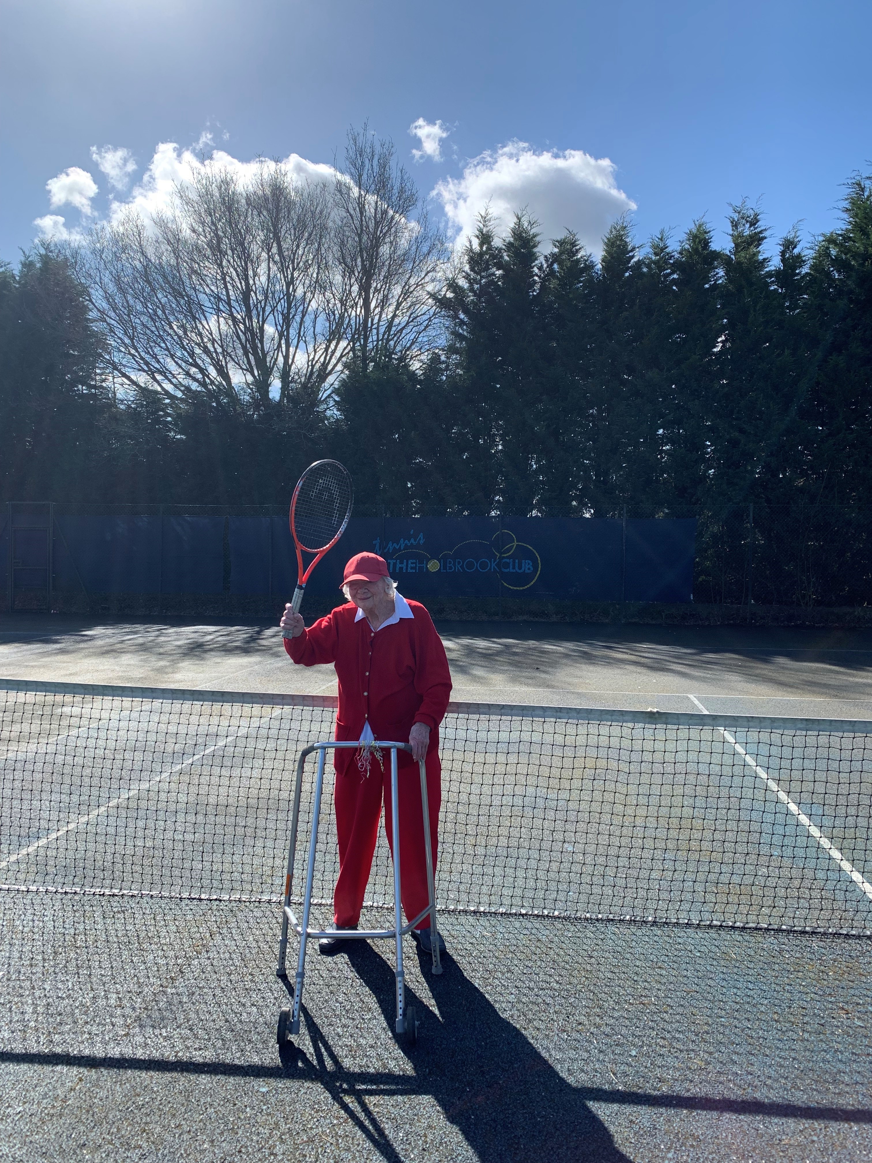 Beata at the local tennis court in Horsham, Sussex