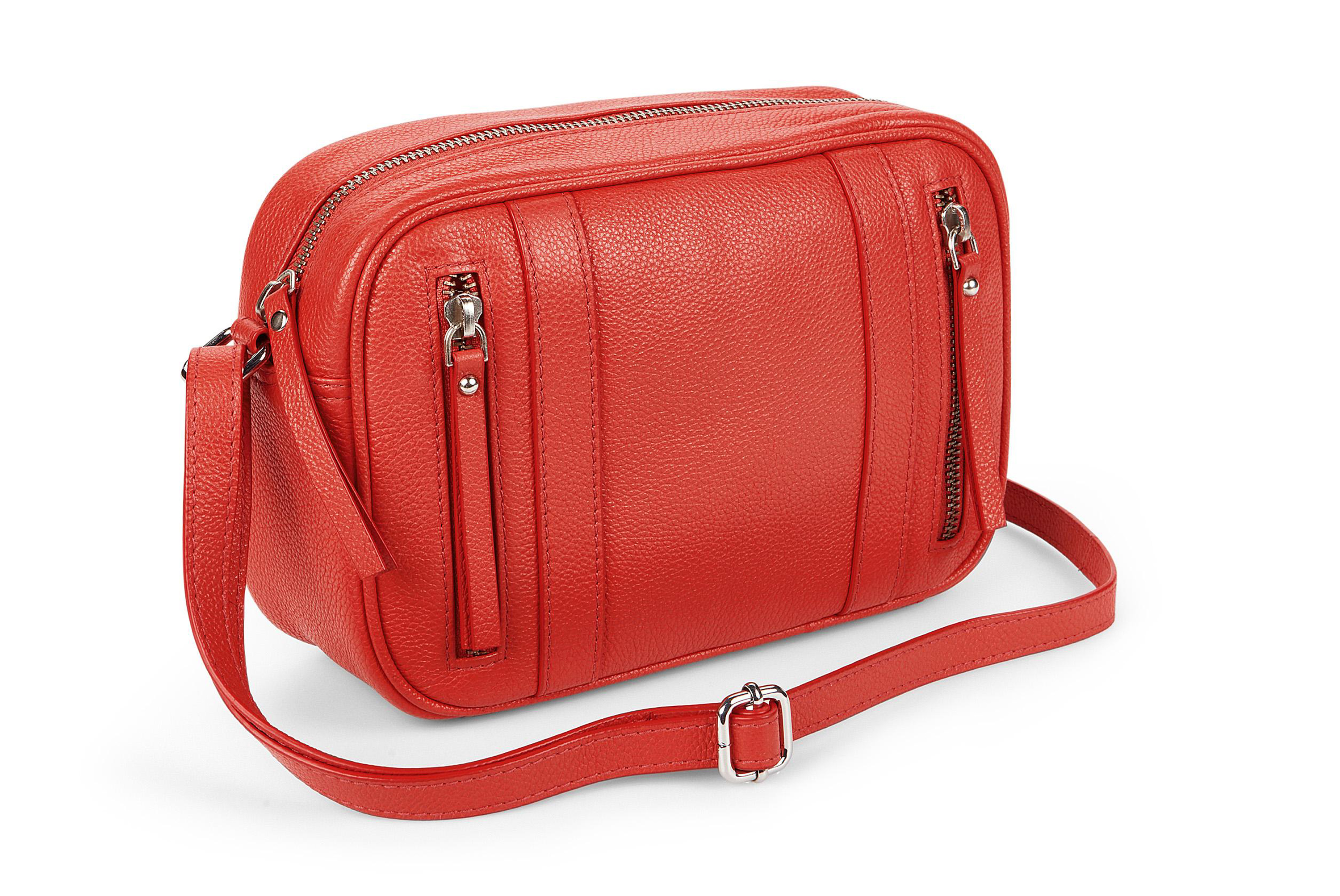 Kaleidoscope Red Leather Camera Cross Body Bag