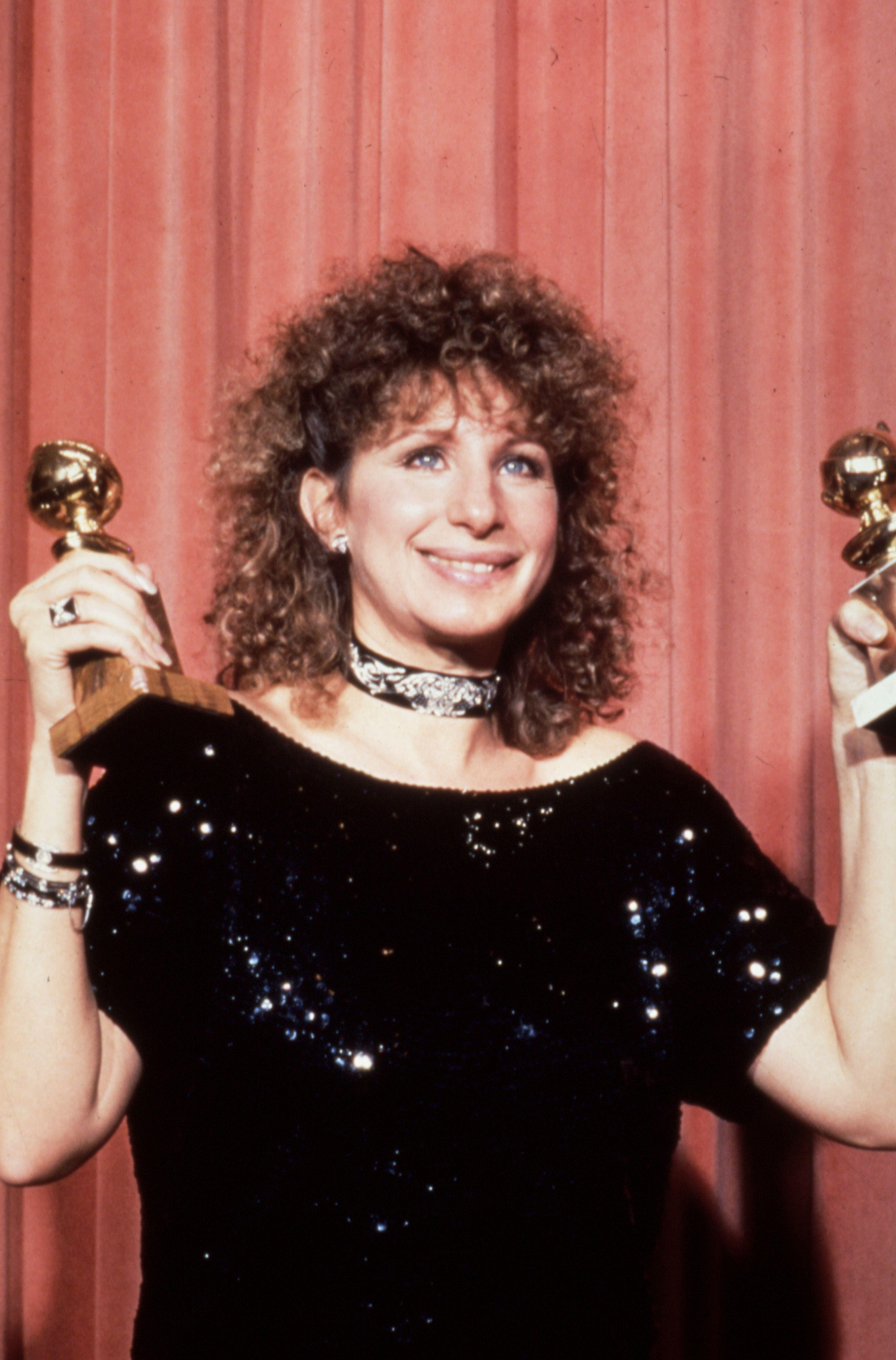 Barbra Streisand at the Golden Globe awards, 1984