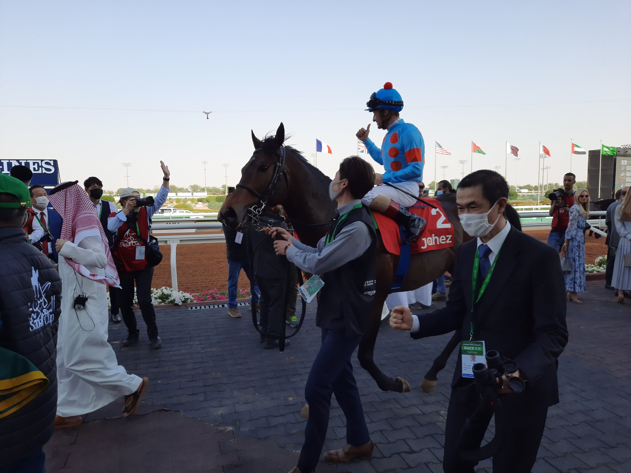 Lemaire and Authority after their Neom Turf Cup win