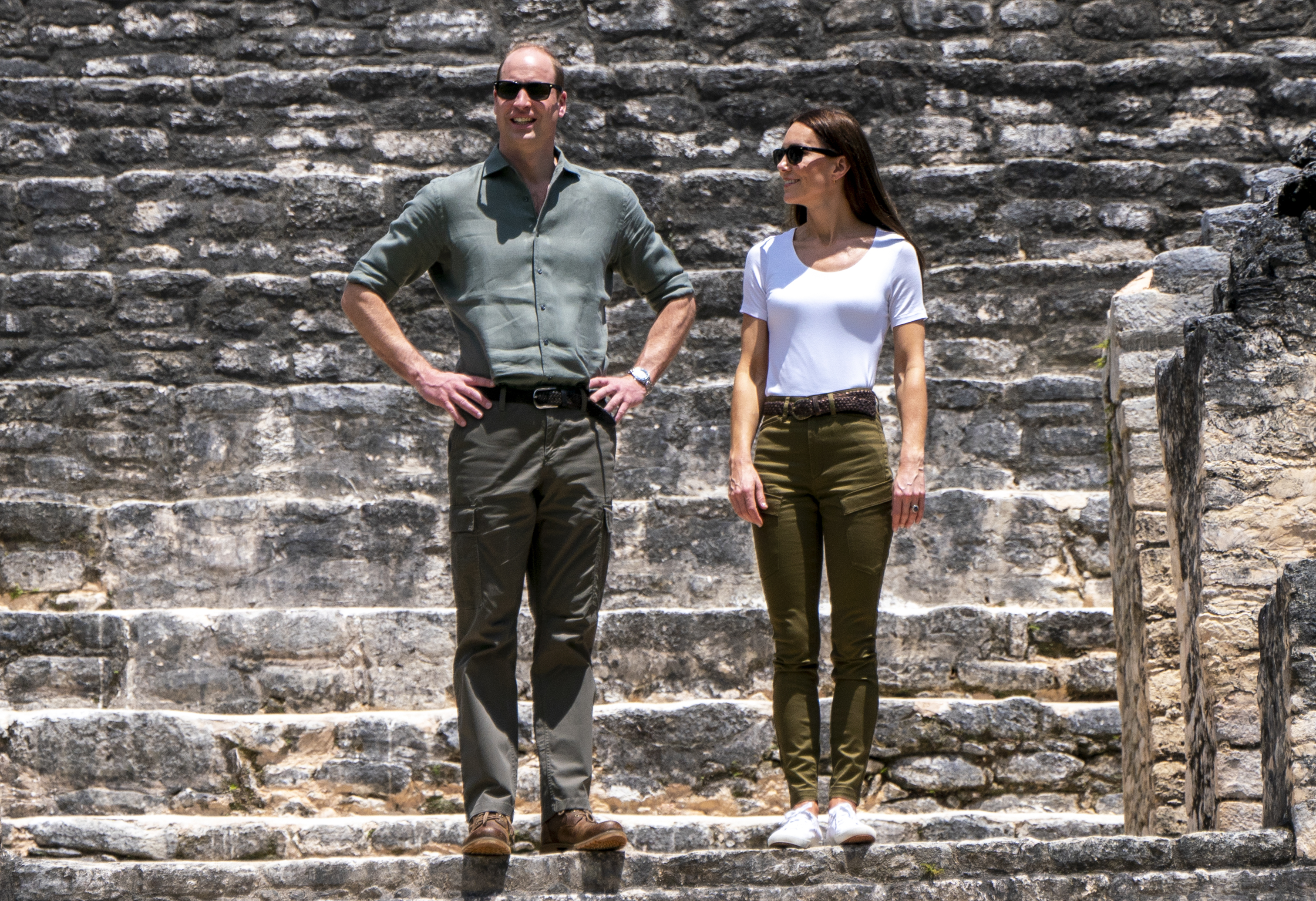 The Duke and Duchess of Cambridge at Caracol, an ancient Mayan archaeological site