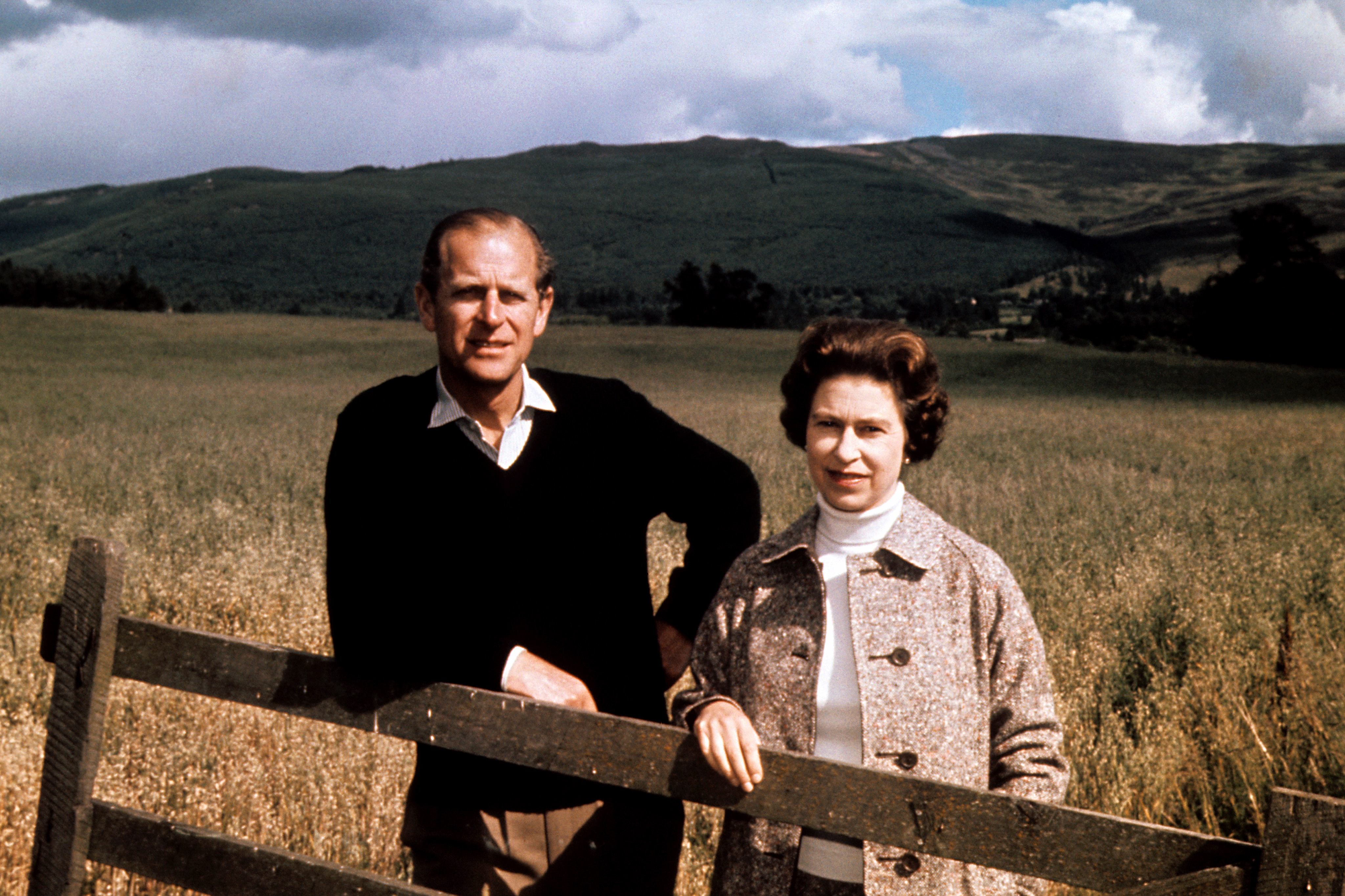 Queen Elizabeth II and the Duke of Edinburgh at Balmoral to celebrate their Silver Wedding anniversary.