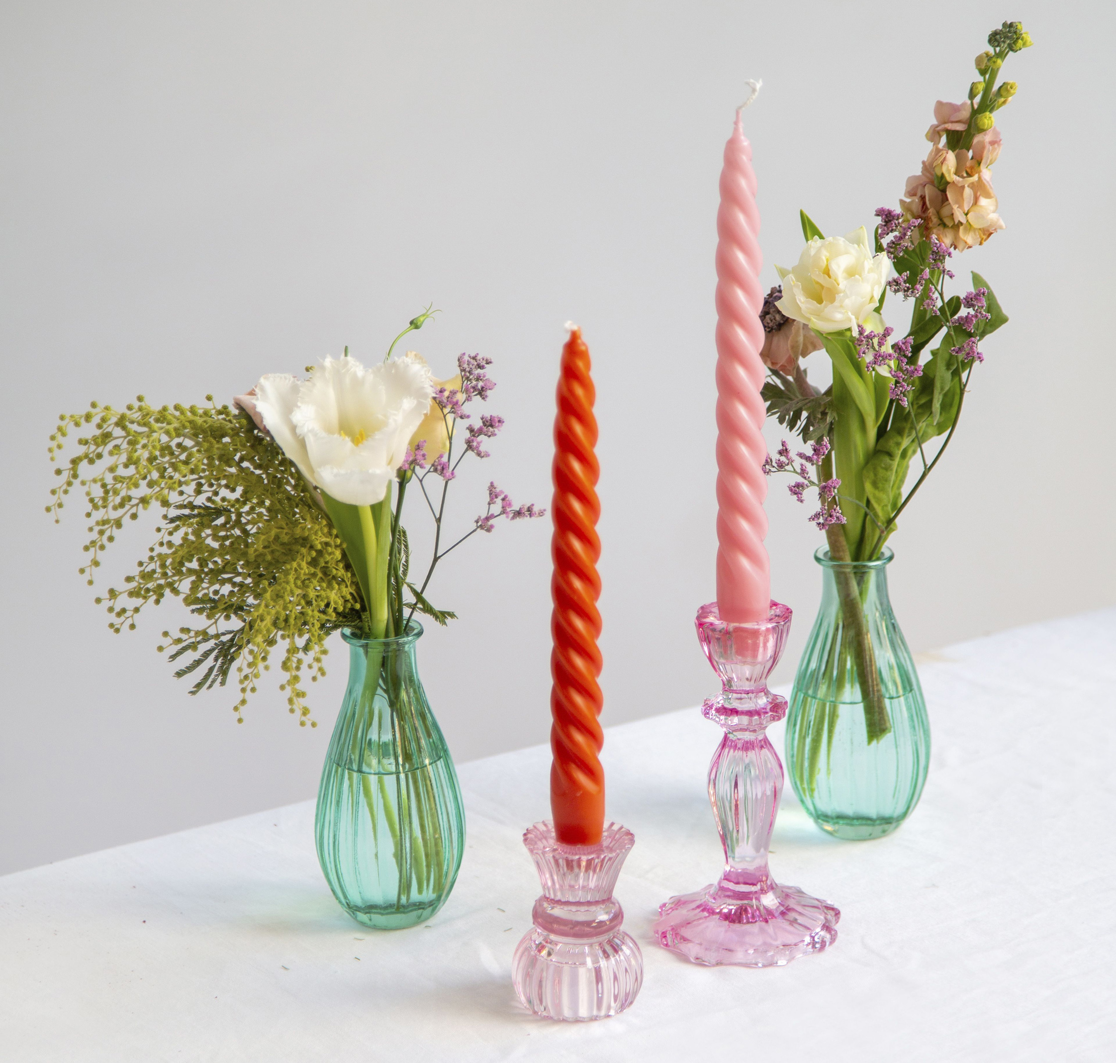 Warm Coloured Spiral Candles - 4 Pack, Talking Tables