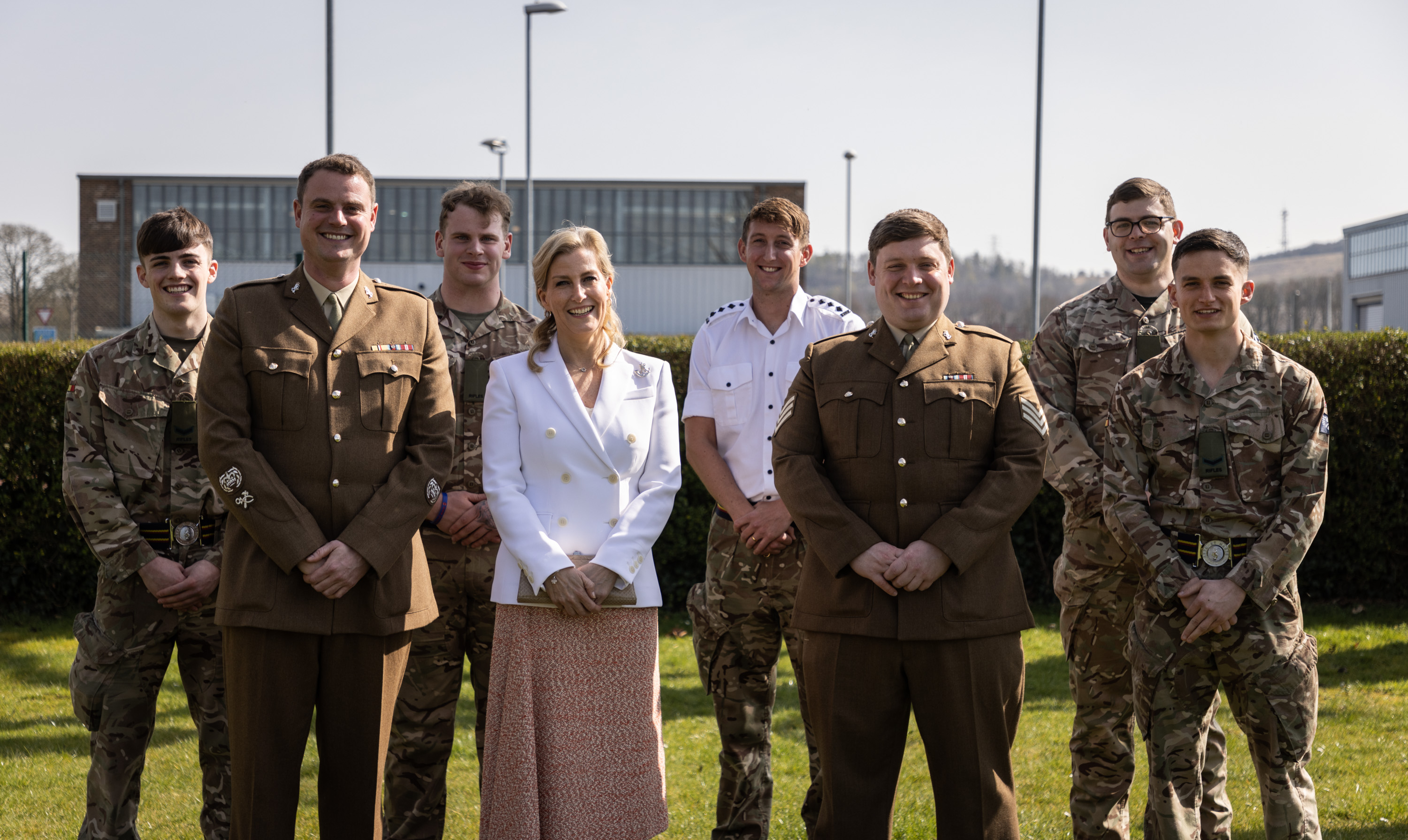 The countess meeting members of the Royal Electrical and Mechanical Engineers last week 