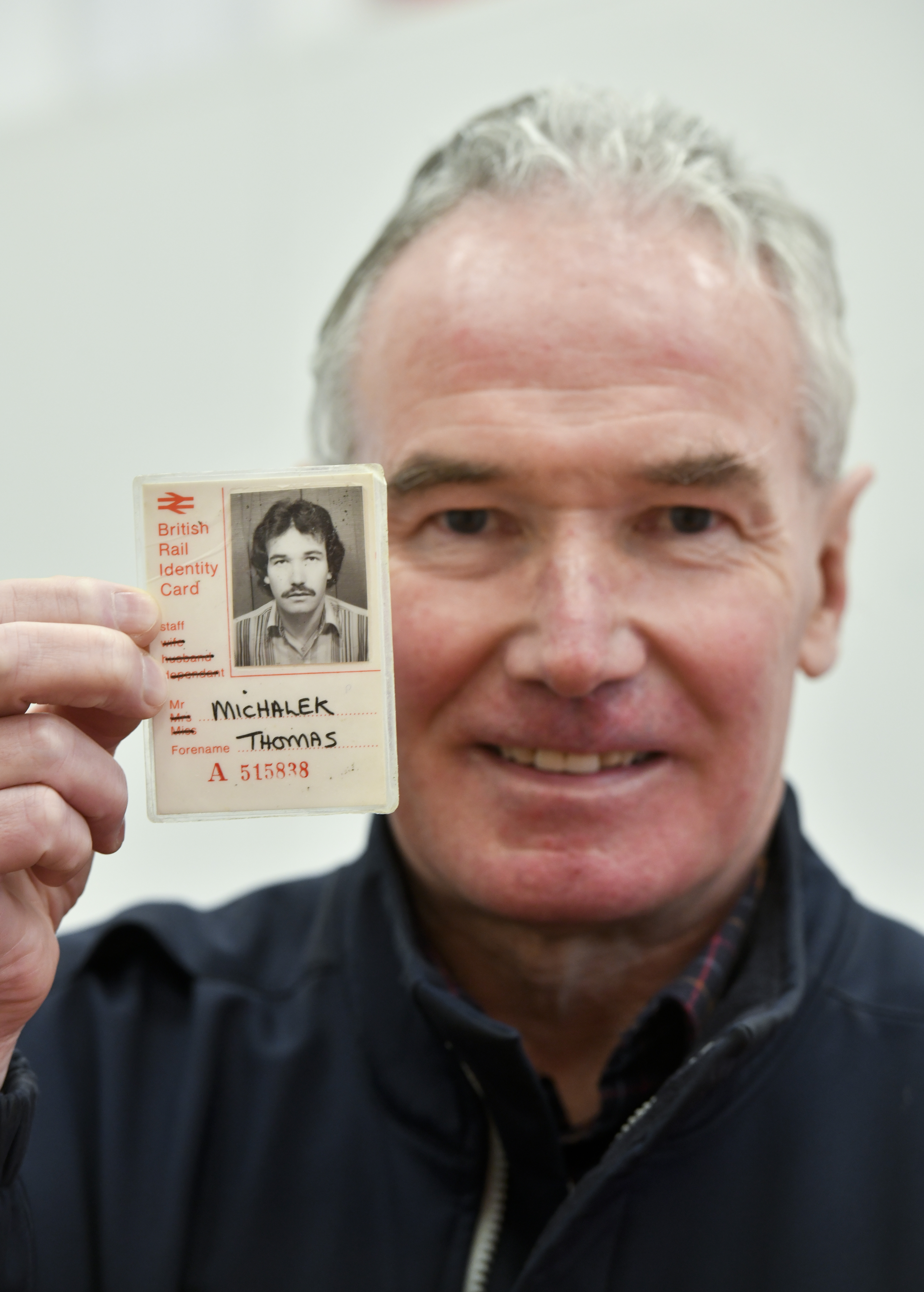 Tommy Michalek with his British Rail identity card