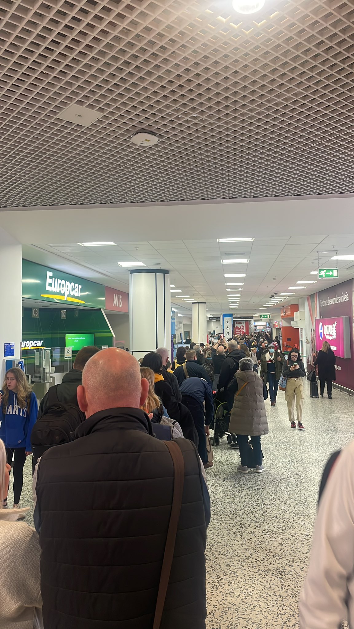 Security queue at Birmingham Airport