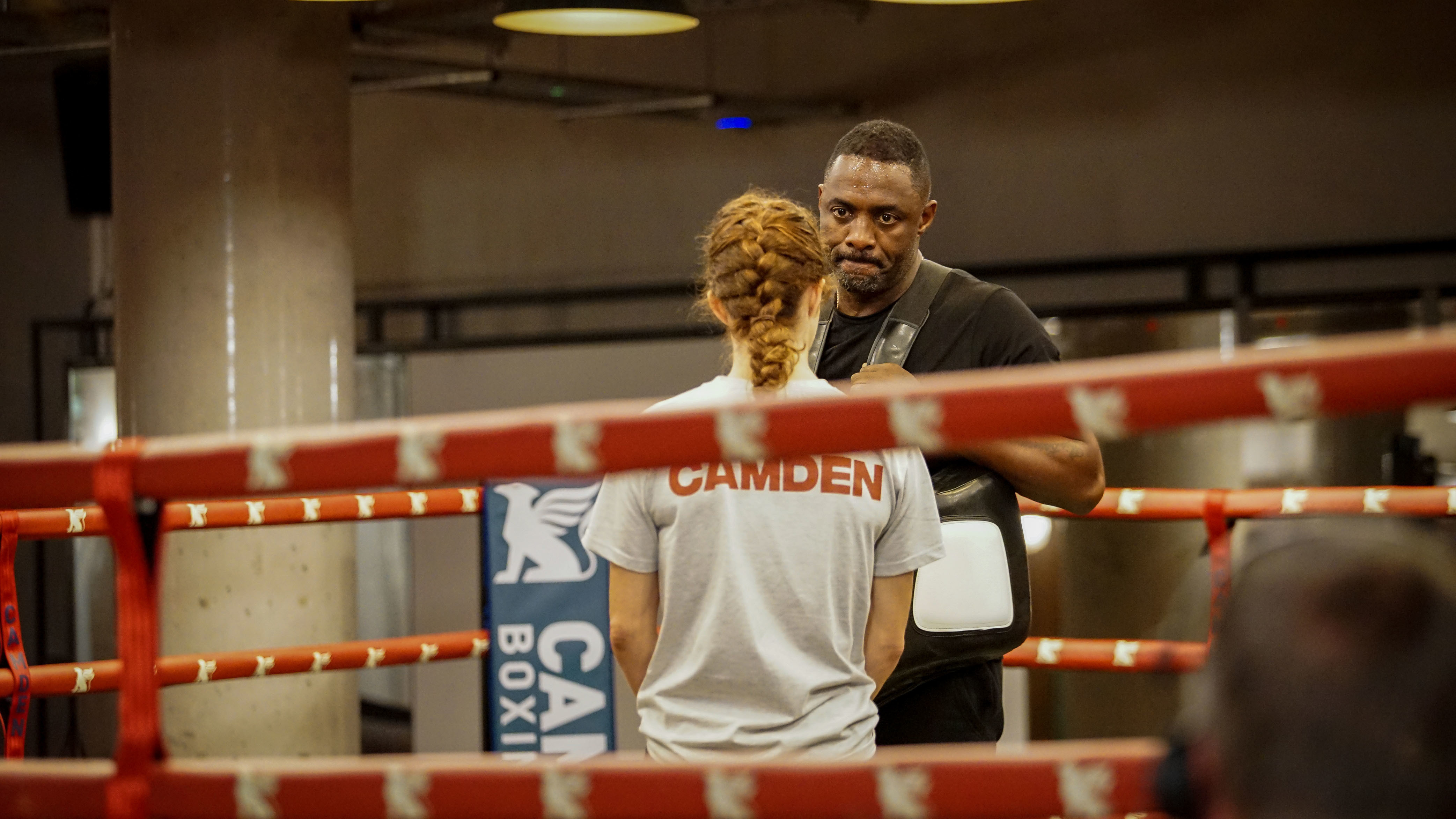 Coach Rachel Bower and Idris Elba