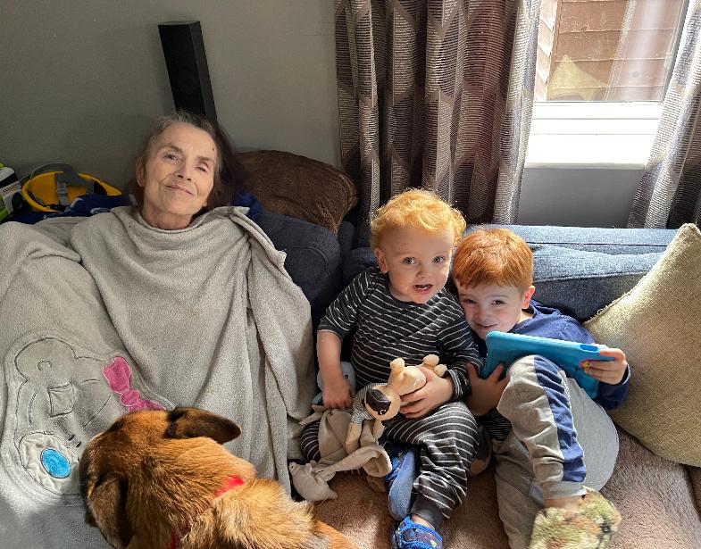 Jacqueline Anne Lyons and her grandchildren.